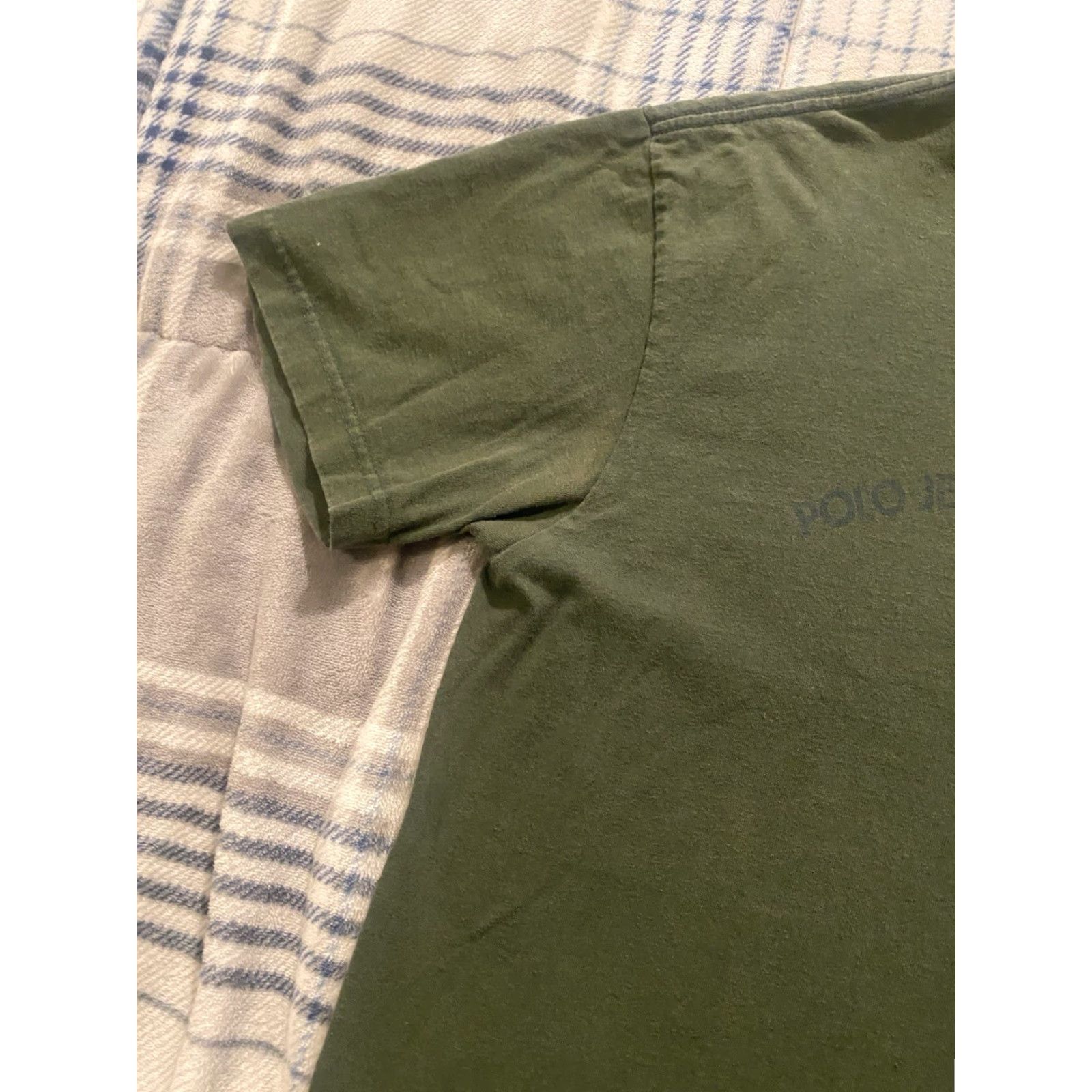 Ralph Lauren VINTAGE Ralph Lauren Polo Jeans Co. T Shirt Flag Green Men’s Medium Shirt Mens Regular 90s 80s Classic Graphic Print Short Sleeve Cotton Size US M / EU 48-50 / 2 - 8 Thumbnail