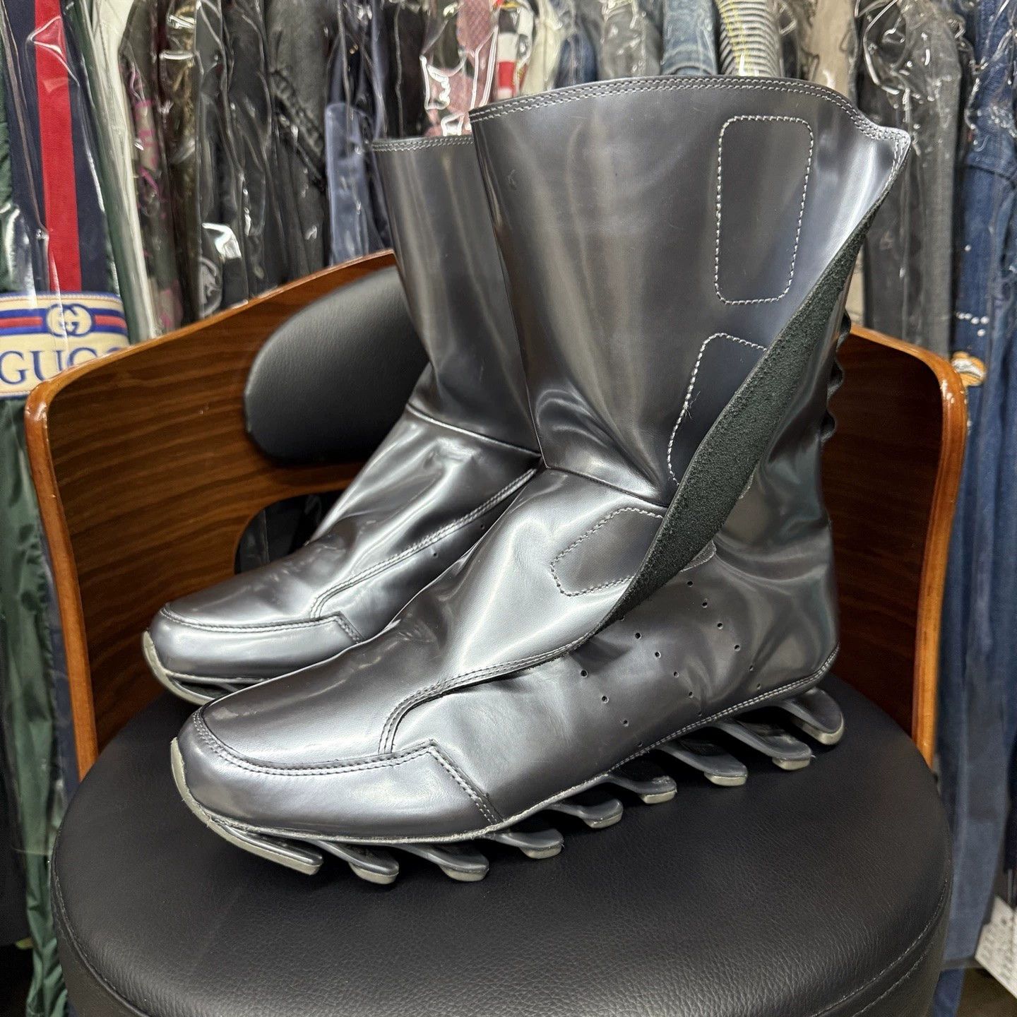Rick Owens Rick Owens Heeled Silver Boots | Grailed