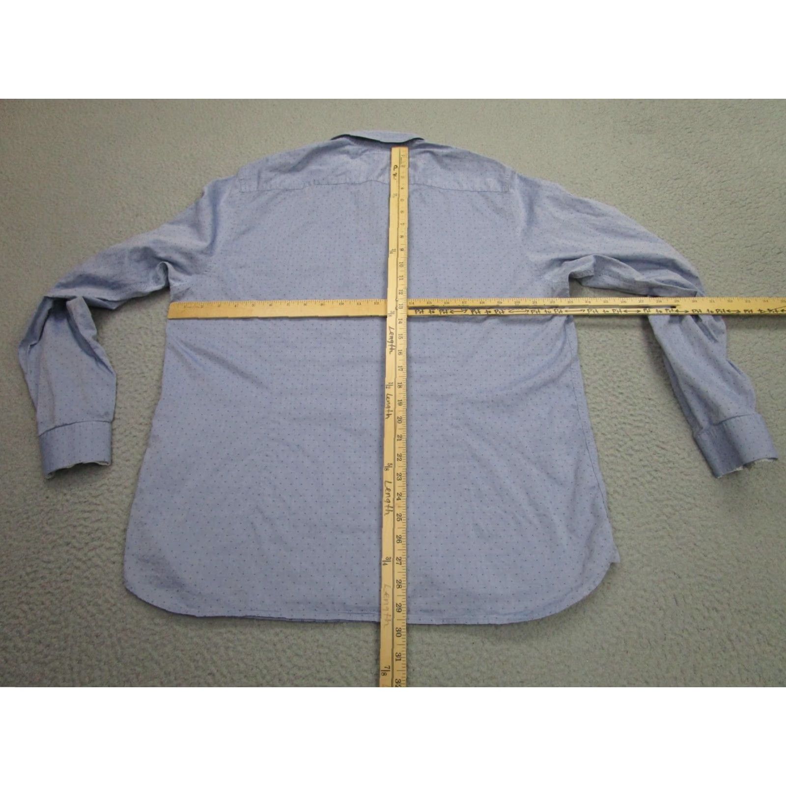 Ted Baker Ted Baker Shirt Mens XL Blue Polka Dot Long Sleeve Button Front Cotton Casual Size US XL / EU 56 / 4 - 7 Thumbnail