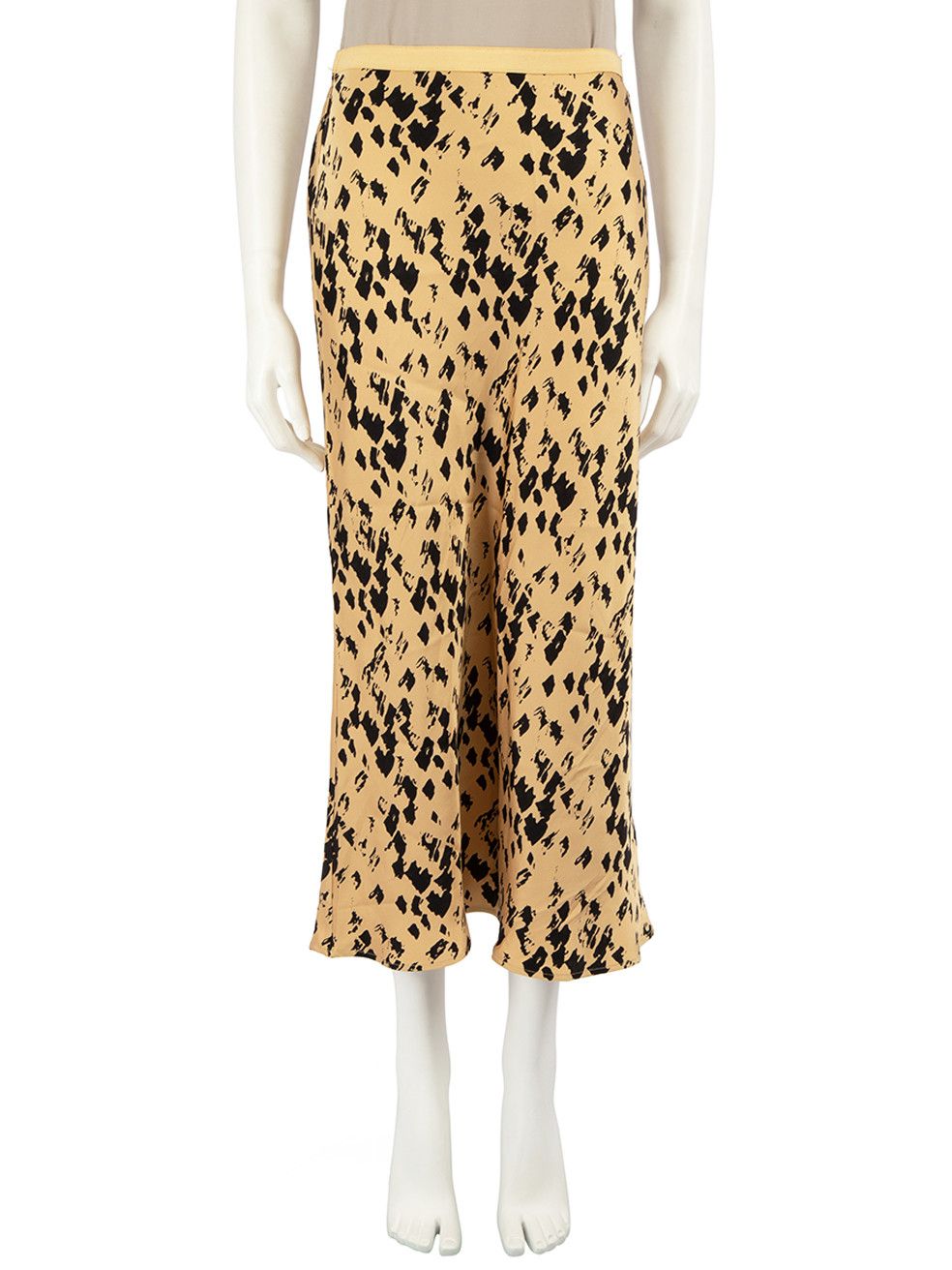 image of Anine Bing Brown Leopard Print Patterned Skirt in Gold, Women's (Size 28)