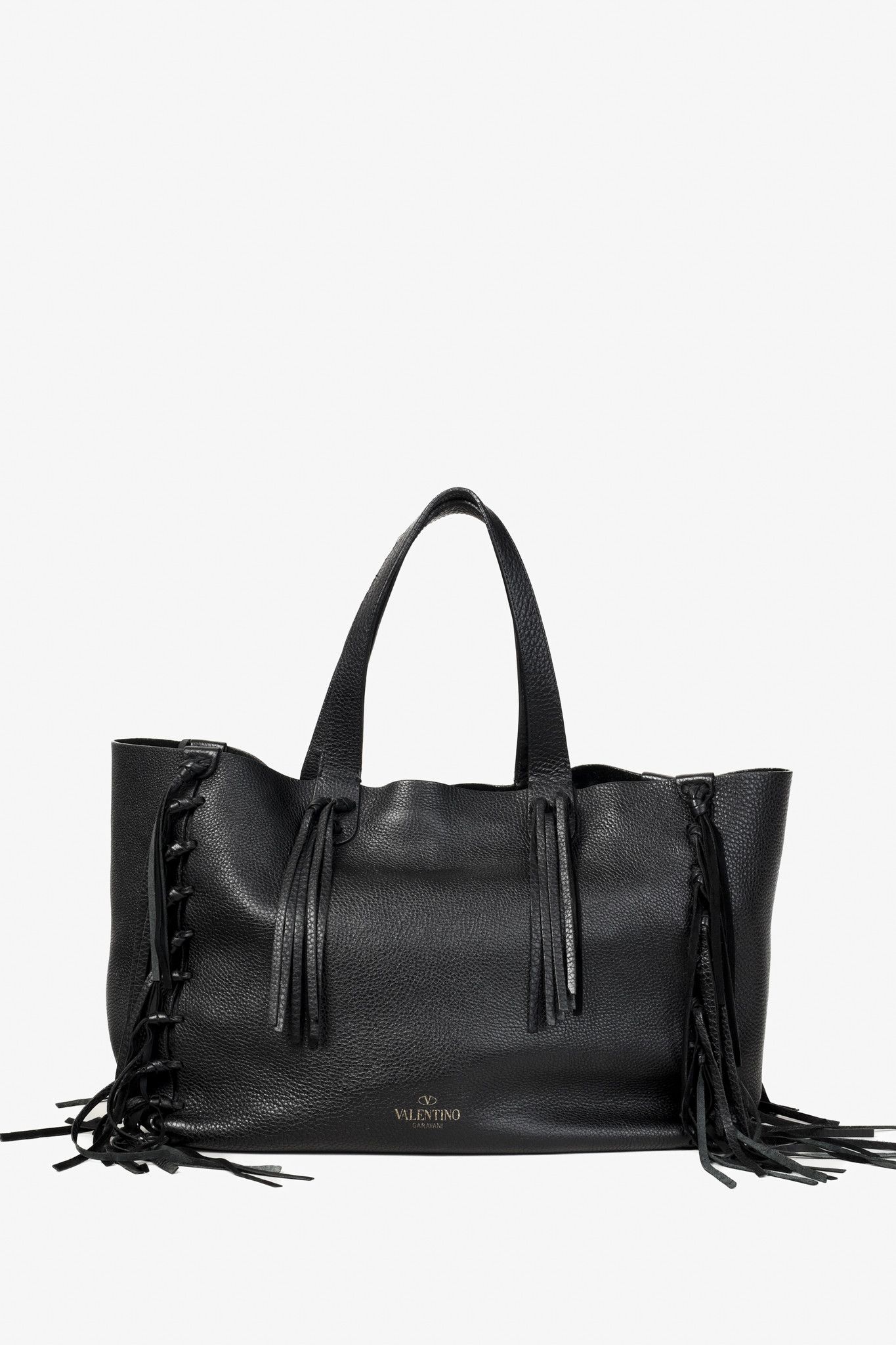 Valentino Valentino Garavani C-Rockee Fringe Tote Bag Black Size ONE SIZE - 4 Thumbnail