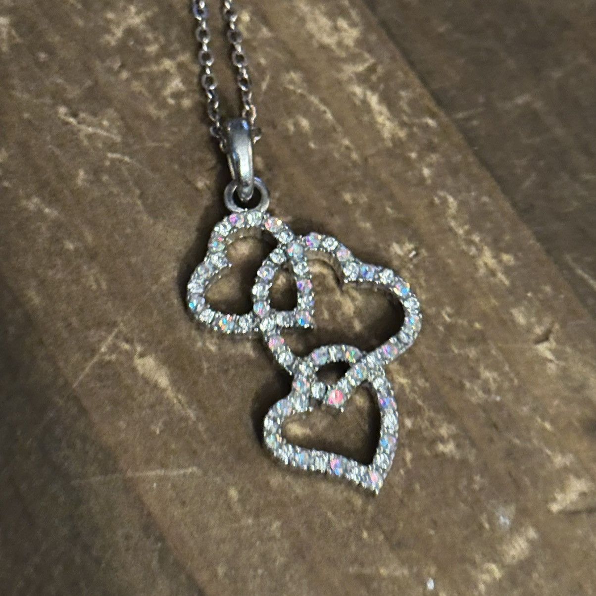 Other Adult Jewels triple AB rhinestone heart pendant necklace Size ONE SIZE - 3 Thumbnail