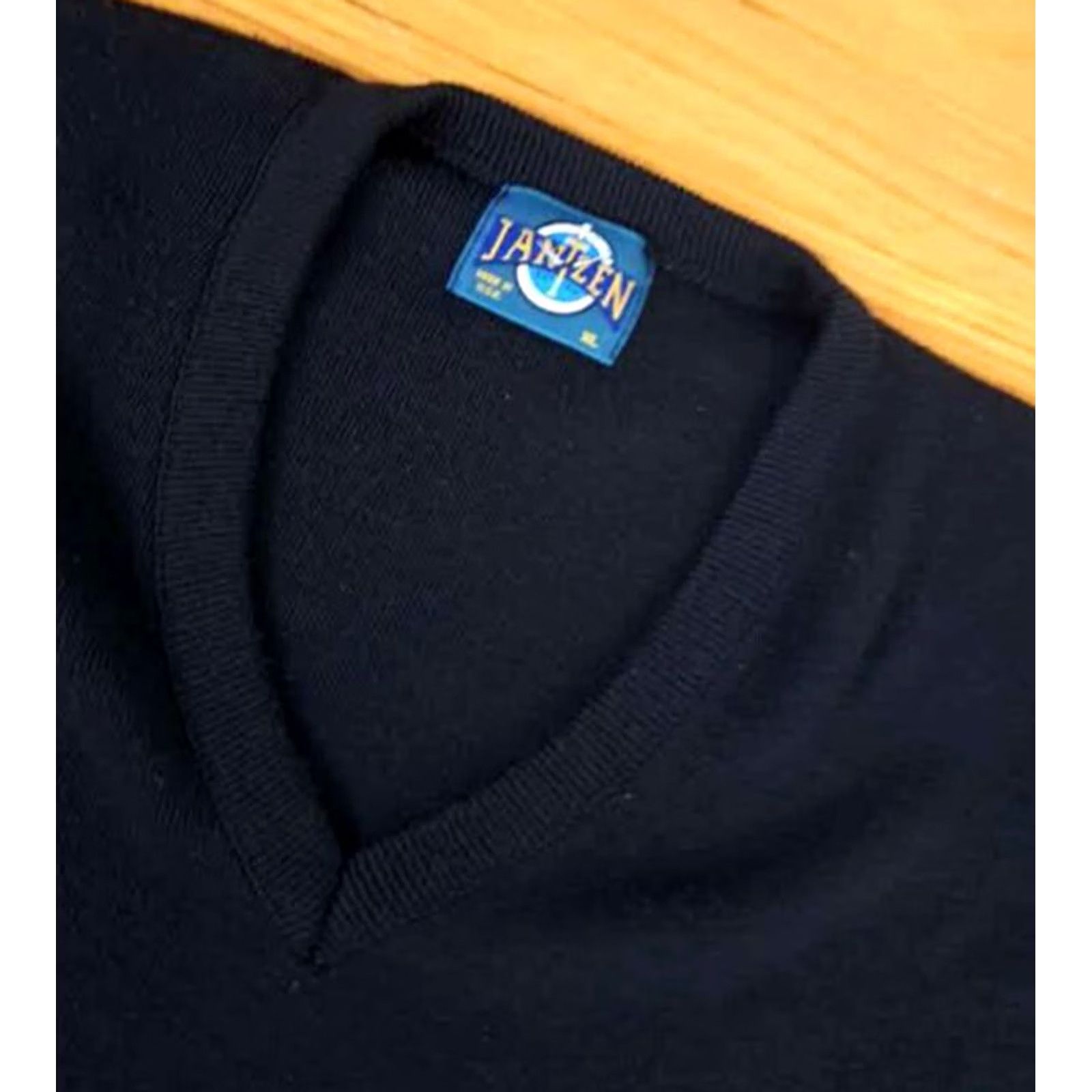 Vintage Jansen USA Knit Cotton V-Neck Golf Sweater XL Black - Good Clean Condition Size US XL / EU 56 / 4 - 2 Thumbnail