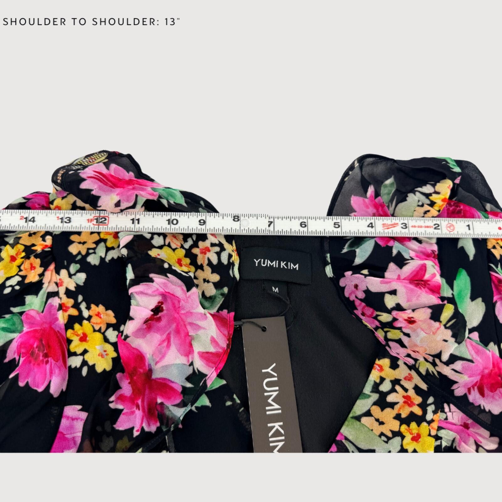 Other Yumi Kim Hailey Floral Mini Dress Black Silk Feel NWT M Size M / US 6-8 / IT 42-44 - 8 Thumbnail