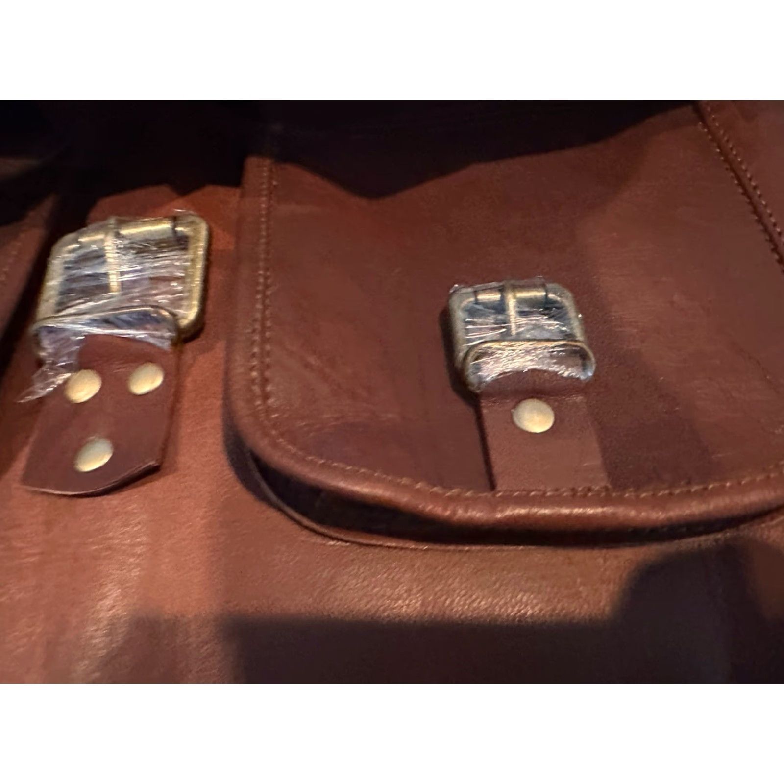 Vintage VINTAGE Cuero Leather Messenger Bag 17" – Laptop Work Bag, Men, Large, Brown, Leather, Adjustable Strap, 18in Width, 13in Height, 5.5in Depth Size ONE SIZE - 4 Thumbnail
