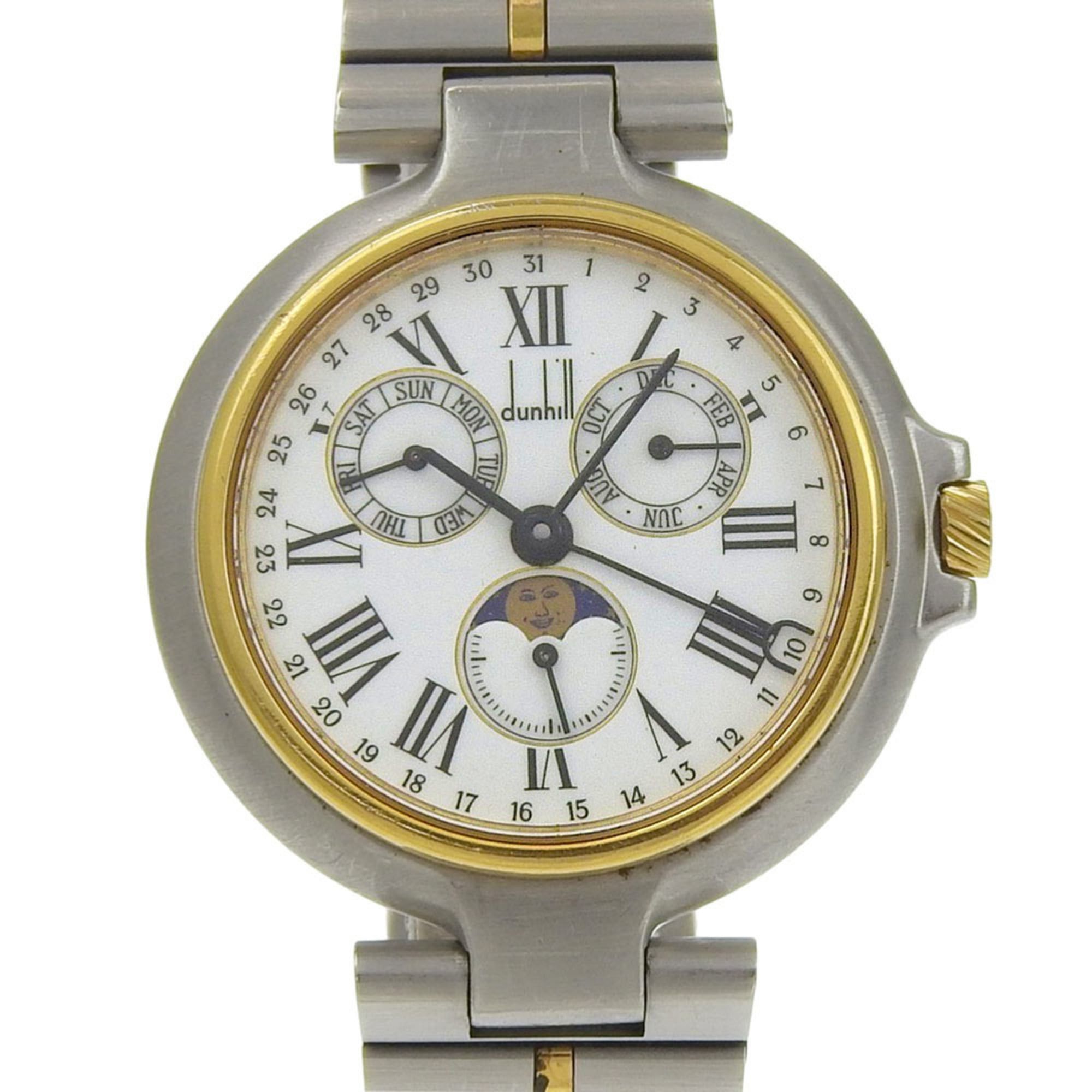 Alfred Dunhill Dunhill Millennium Watch, Moon Phase, Stainless Steel x Gold Plated, Quartz, Multi-Hand Analog, White Dial, Boys' Size Size ONE SIZE - 1 Thumbnail