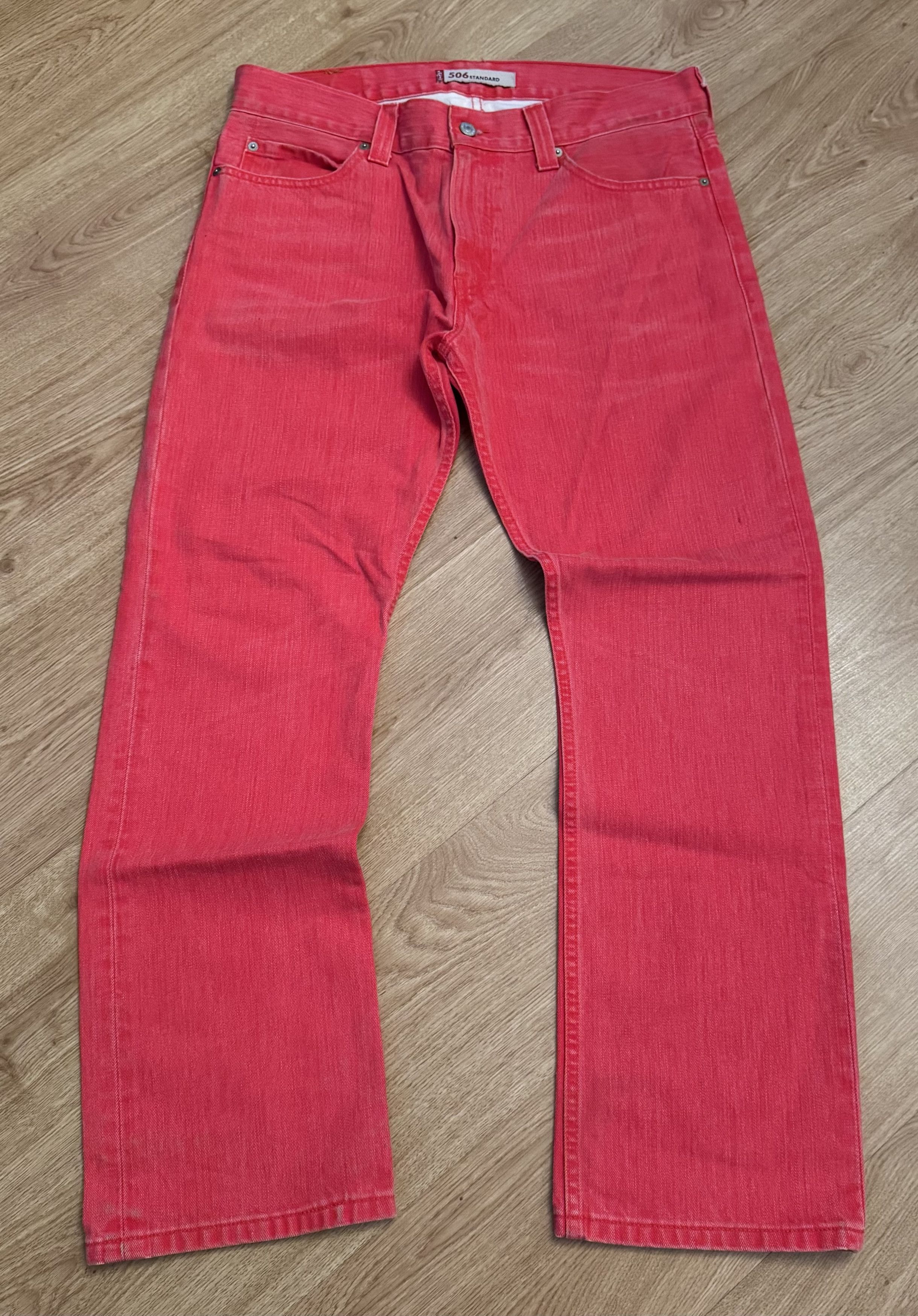 Levi's Vintage 506 Levis Standart Red Denim Jeans Size US 36 / EU 52 - 2 Thumbnail