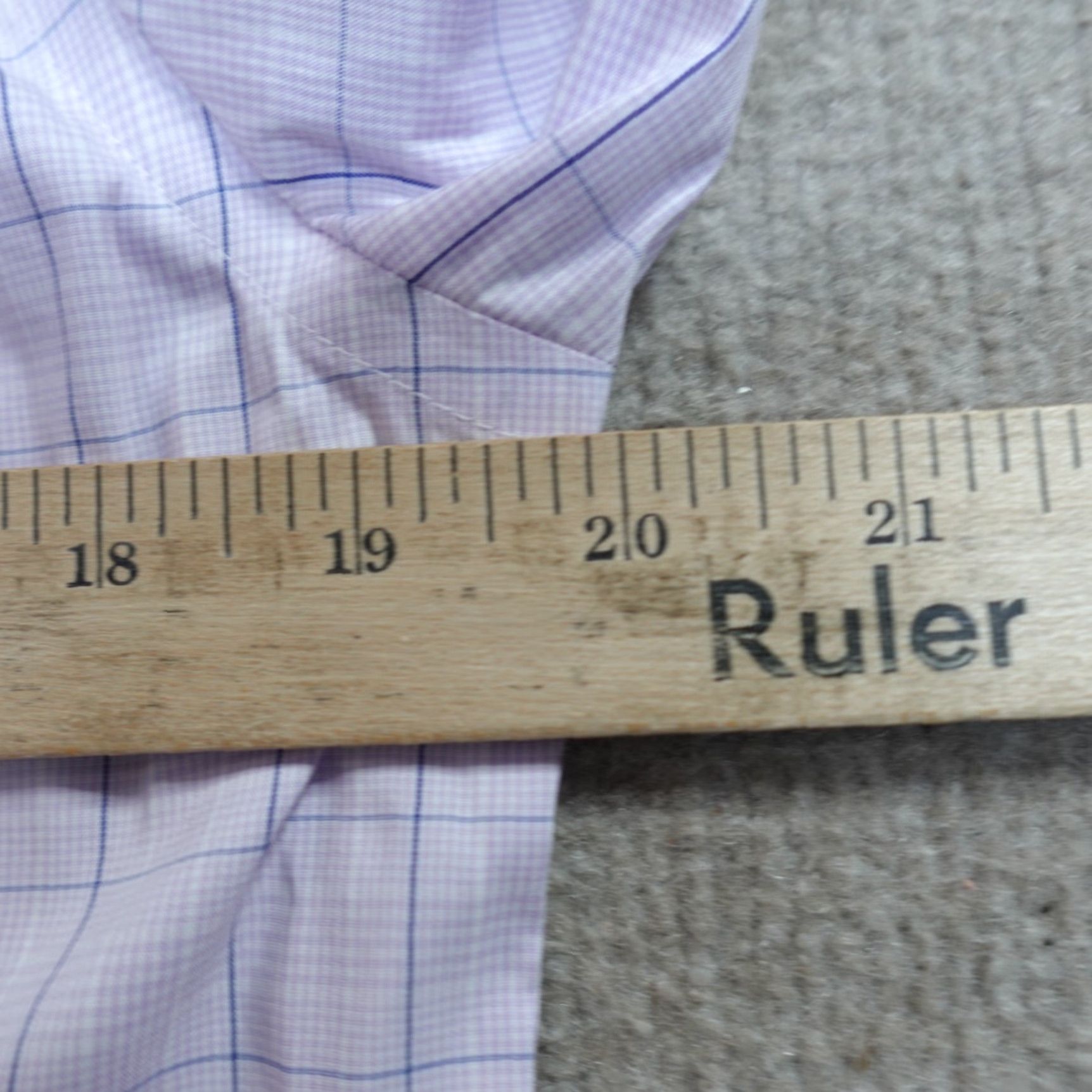 Ralph Lauren VINTAGE Lauren Ralph Lauren Shirt M Purple Blue Windowpane Plaid Stretch Slim Men Long Sleeve Button-Up Collared Size US M / EU 48-50 / 2 - 7 Thumbnail