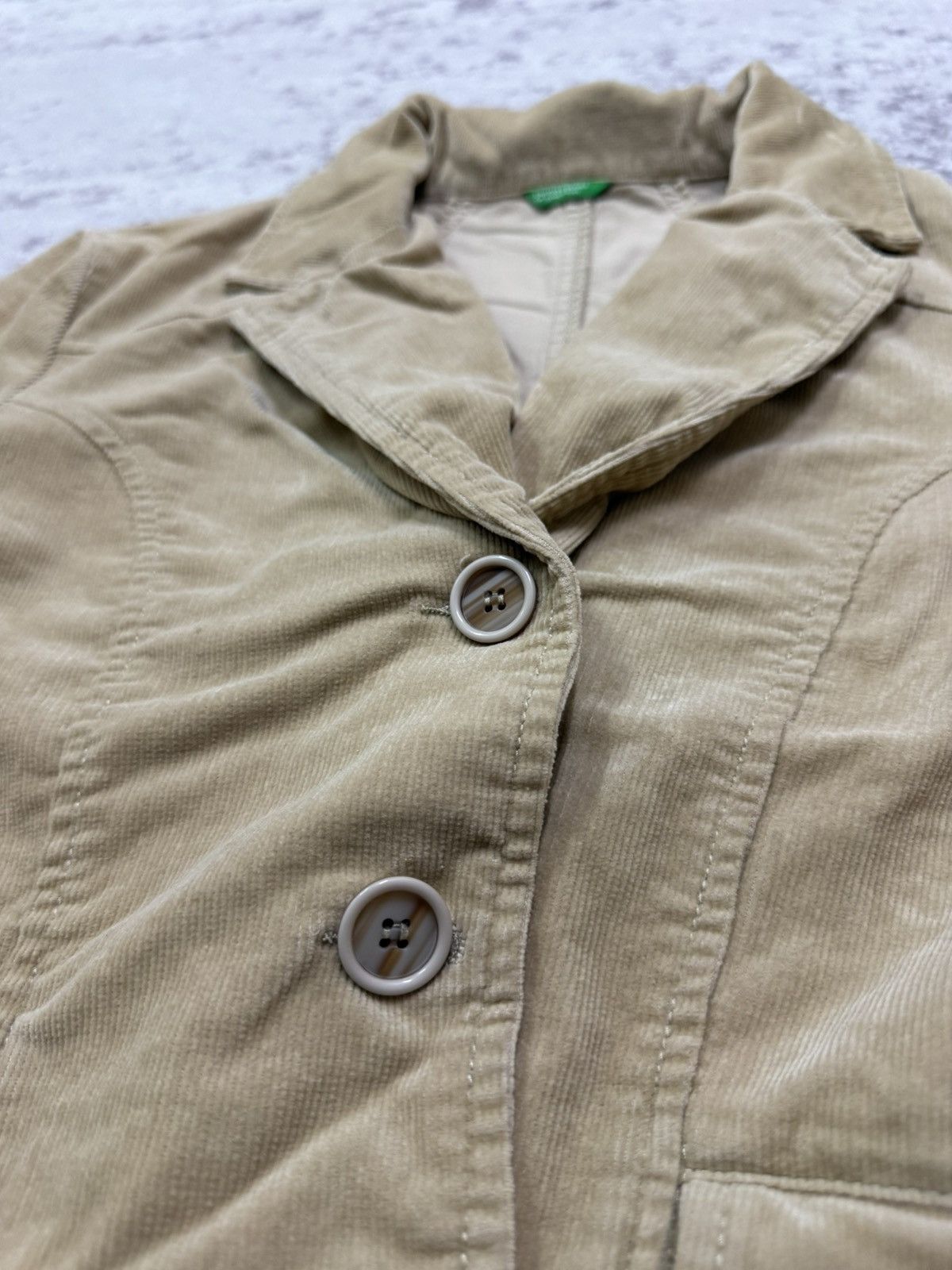 United Colors Of Benetton United colors of Benetton beige corduroy blazer Jacket Size XS / US 0-2 / IT 36-38 - 7 Thumbnail