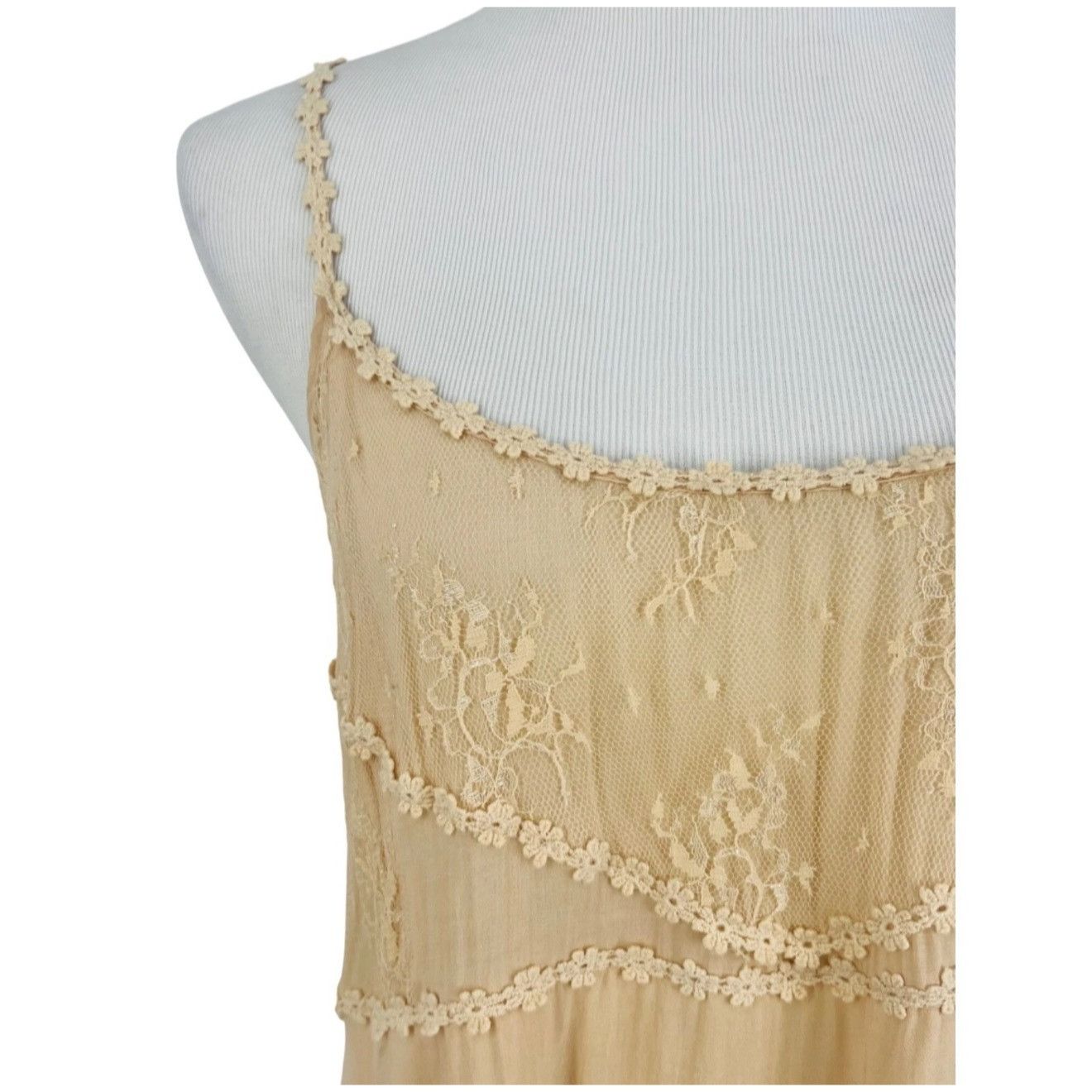 Free People RARE Free People Pieced Together Mini Slip Dress| Boho Indie Size L / US 10 / IT 46 - 4 Thumbnail