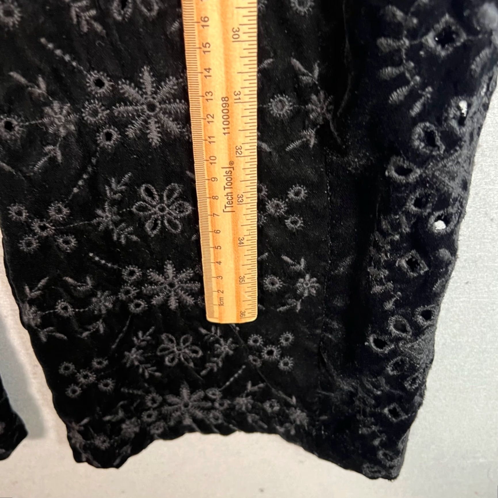 Zara Zara Womens Large Black Velvet Embroidered High-Rise Pants Dress Pants Wide-Leg Vintage: No Size 36" / US 14 / IT 50 - 6 Thumbnail