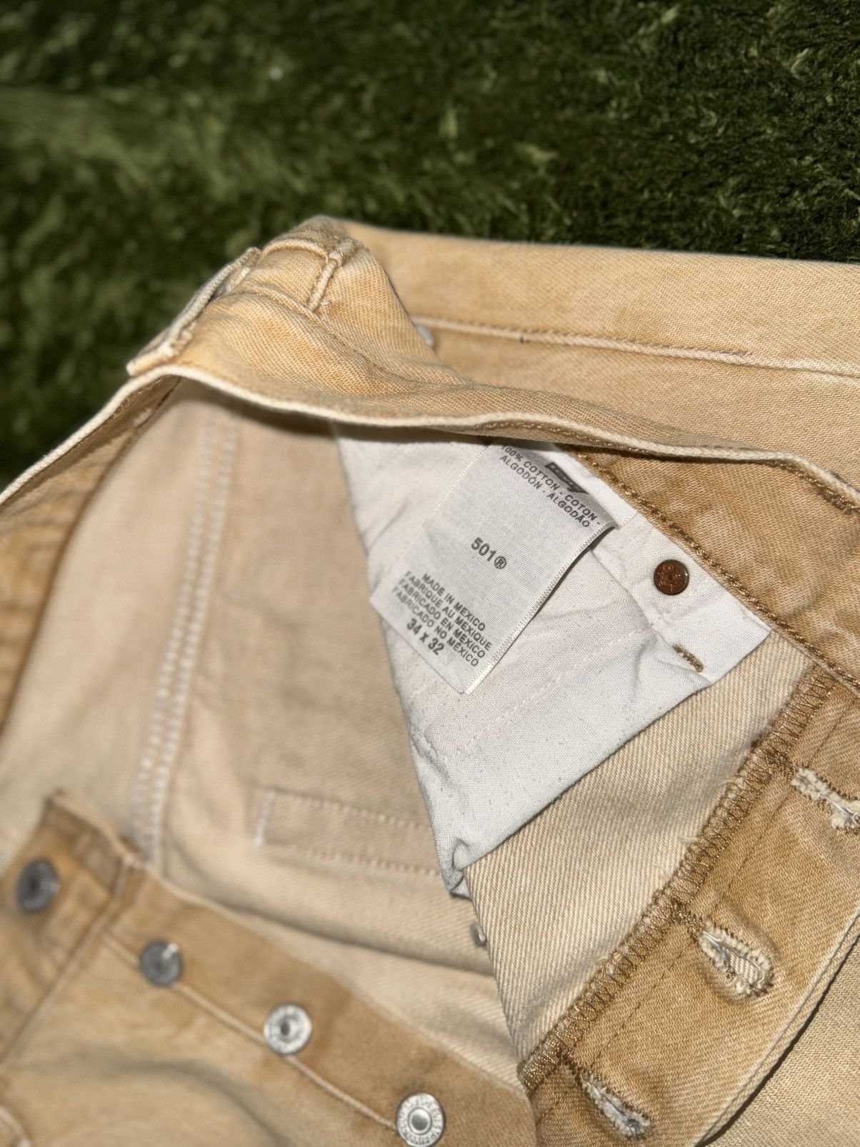 Levi's [W34/L32] Levi’s 501 USA Vintage Wash Beige Denim Pants Size US 34 / EU 50 - 4 Thumbnail
