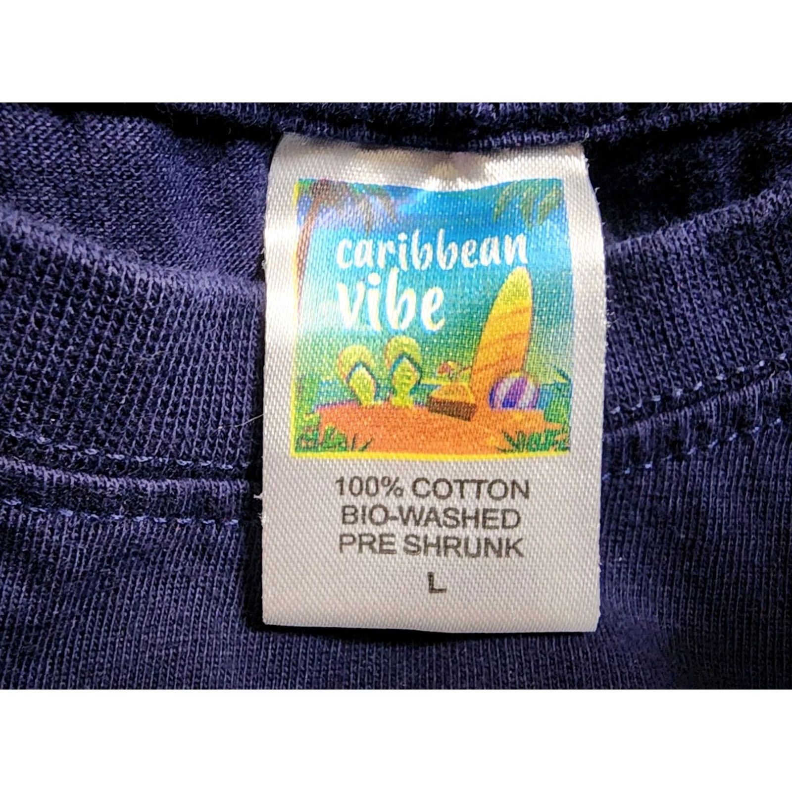 Vintage VINTAGE Carribean T-Shirt Mens L Crew Neck Short Sleeve Embroidered Palm Trees Travel Souvenir Blue Cotton Modern Classic Shirt Mens Size US L / EU 52-54 / 3 - 4 Thumbnail