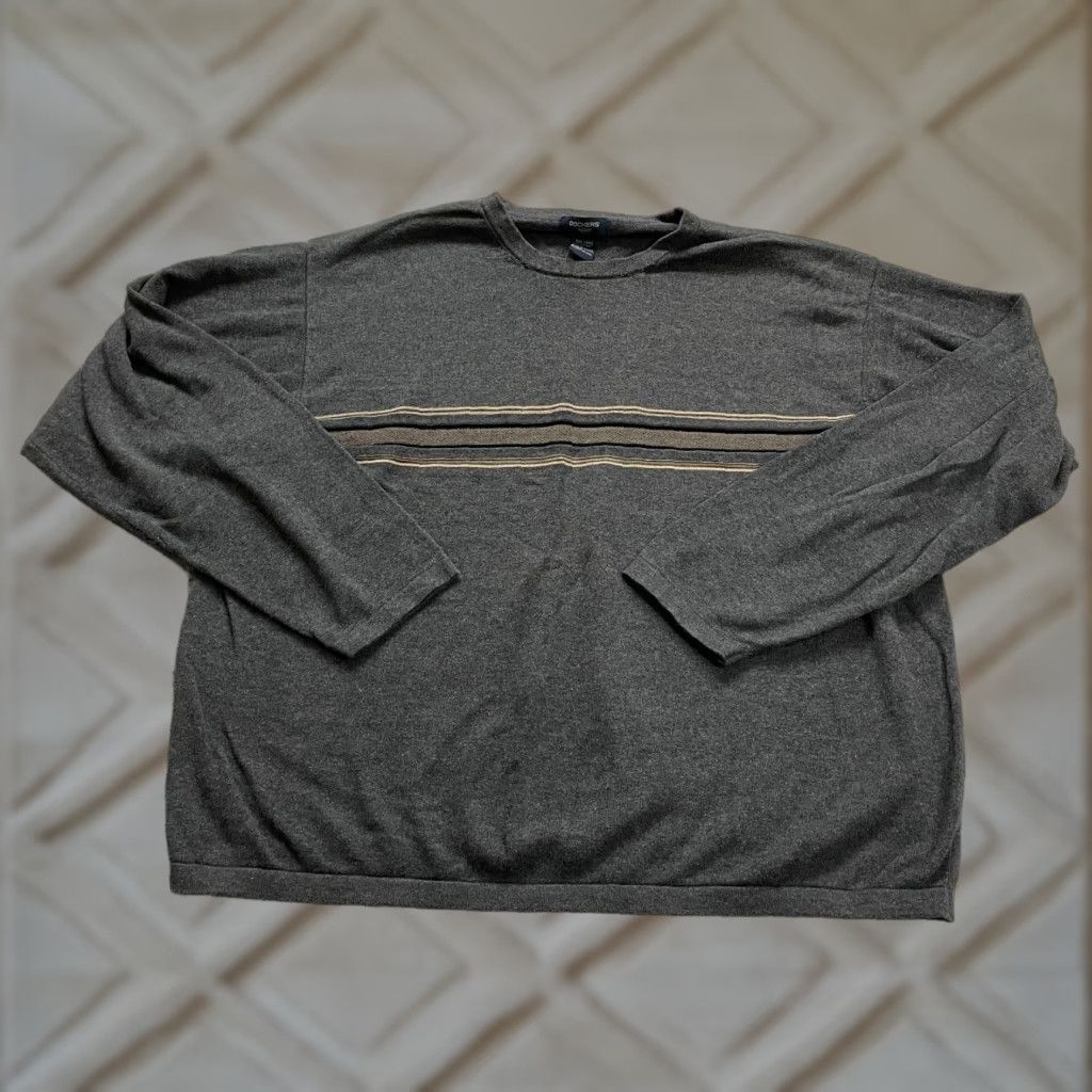 Dockers DOCKERS Sweater Mens 2XL Gray Striped Crew Neck Knit Cotton Long Sleeve Pullover Size US XXL / EU 58 / 5 - 1 Thumbnail