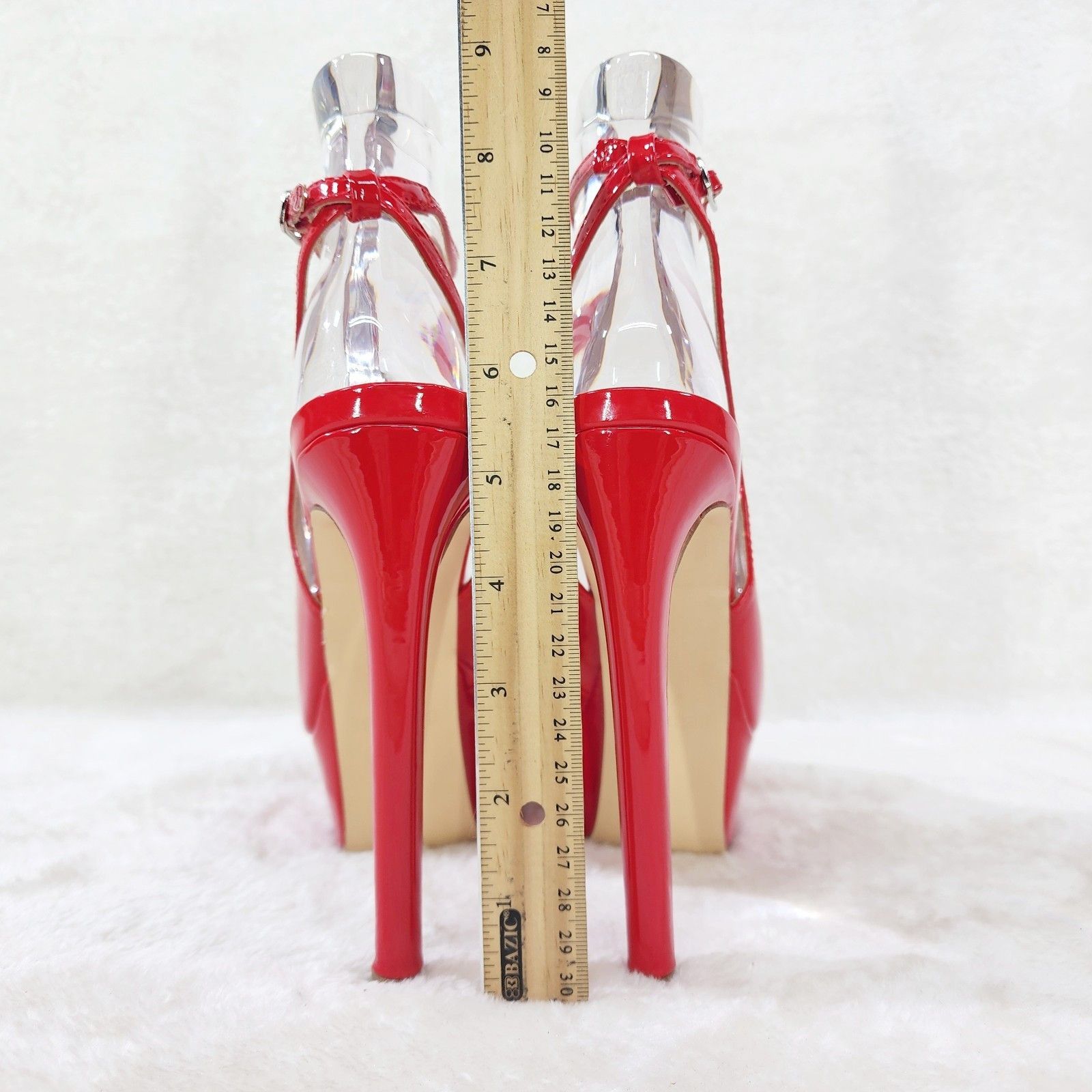 Other Evie Ankle Slingback High Heels Platform Shoes Pumps Red Pat Size US 8.5 / IT 38.5 - 7 Thumbnail