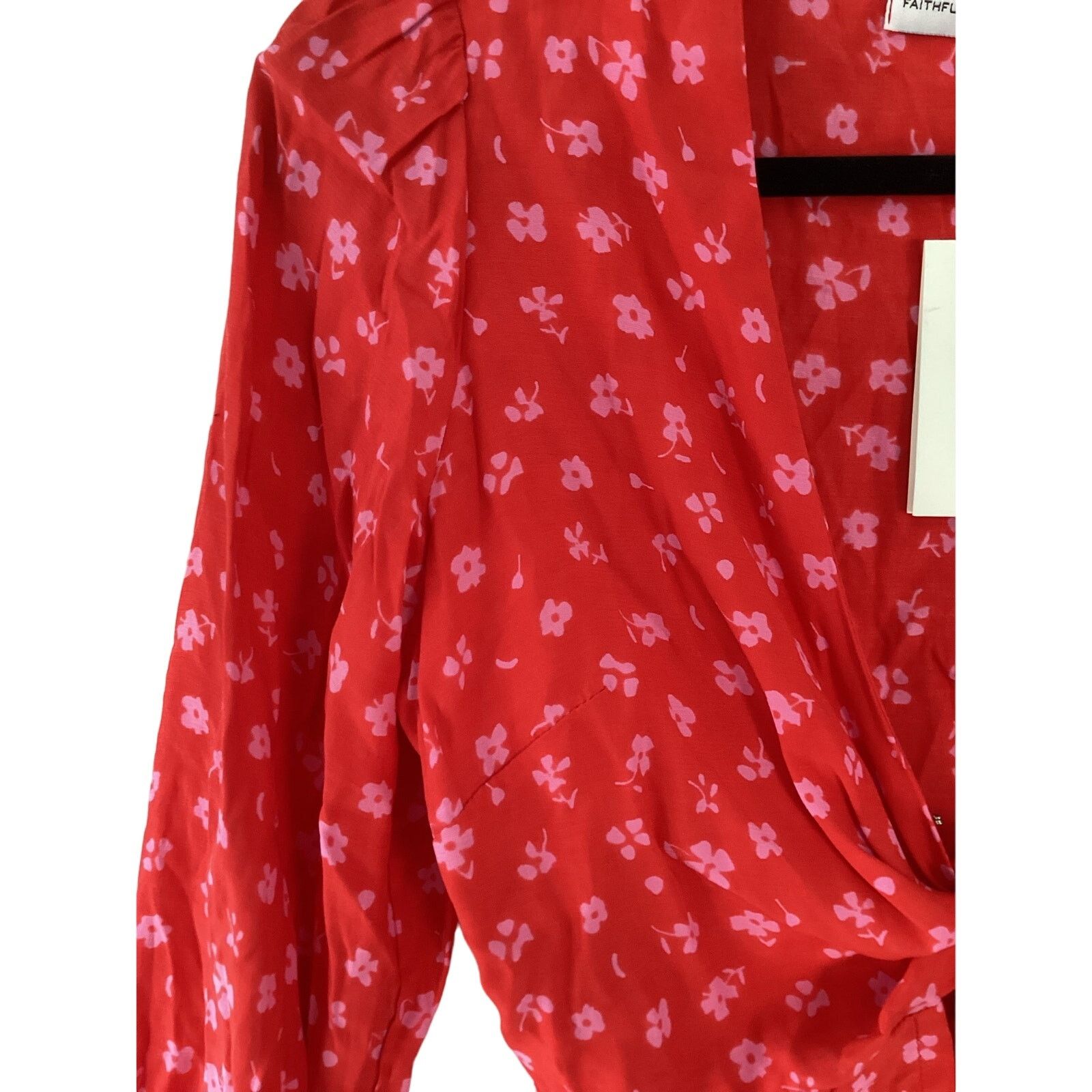 FAITHFULL NWT Faithfull The Brand Tie Blouse Red Print Floral Sz S Size S / US 4 / IT 40 - 7 Thumbnail