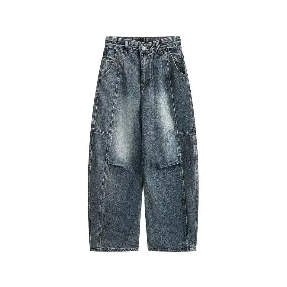 Japanese Brand Retro loose wide leg patchwork jeans Size US 32 / EU 48 - 6 Thumbnail