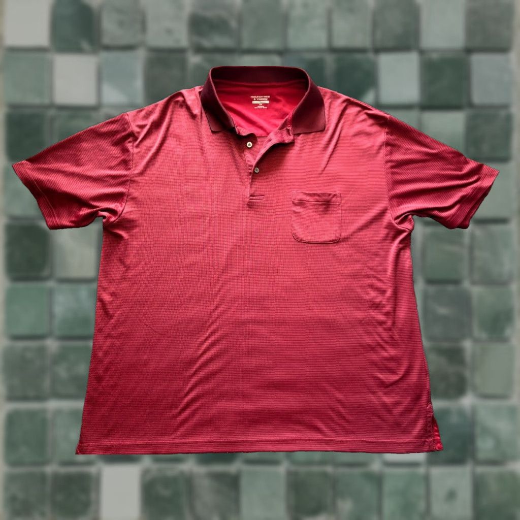 Roundtree & Yorke VINTAGE Roundtree and Yorke Polo Shirt Mens 2XL Red Performance Polyester Pocket Golf Classic Sports Shirt Size US XXL / EU 58 / 5 - 1 Thumbnail