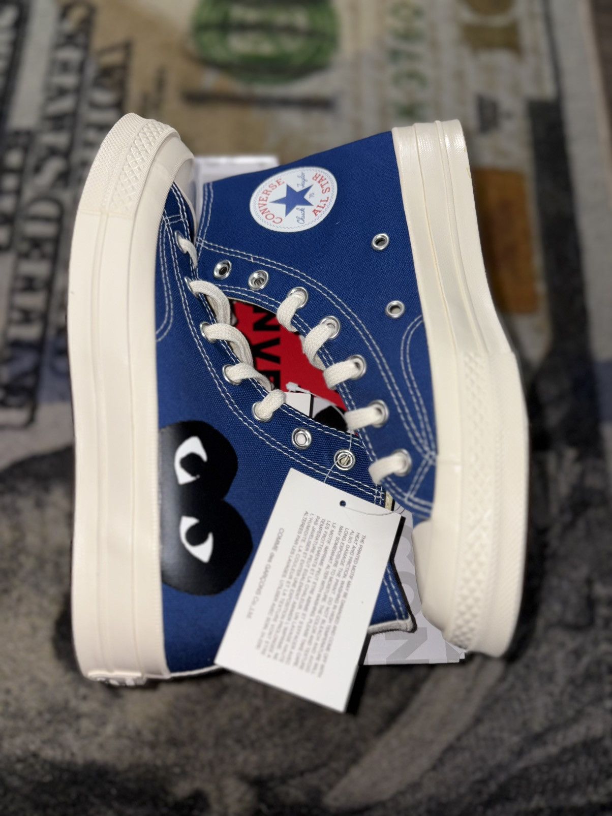 Comme des Garcons PLAY × Converse Converse Chuck Taylor All Star 70 High Comme Des Garcons Size US 8 / IT 38 - 2 Thumbnail