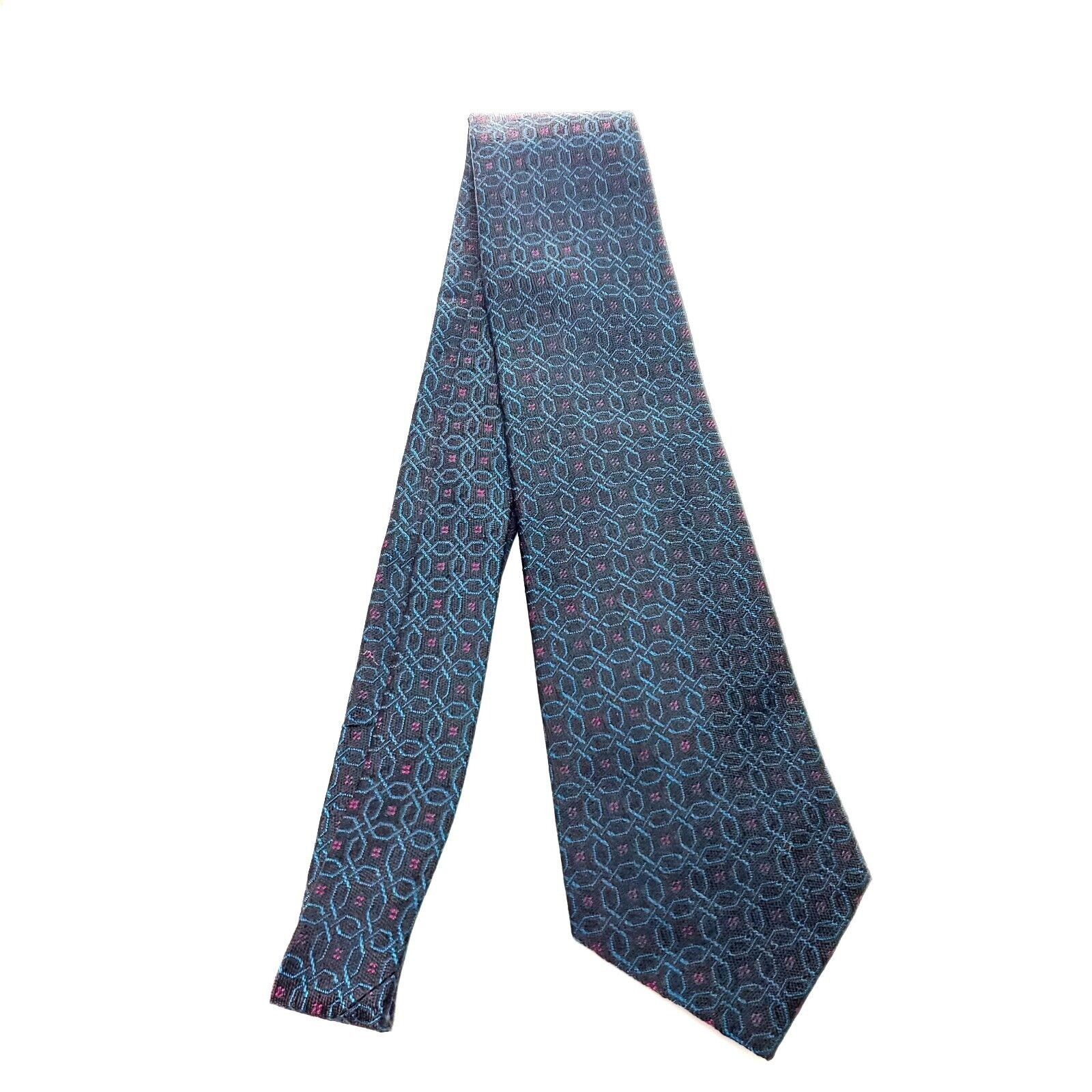 Vintage Ferrell Reed Norstrom Silk Tie Woven Black Green Red Geometr Size ONE SIZE - 6 Thumbnail
