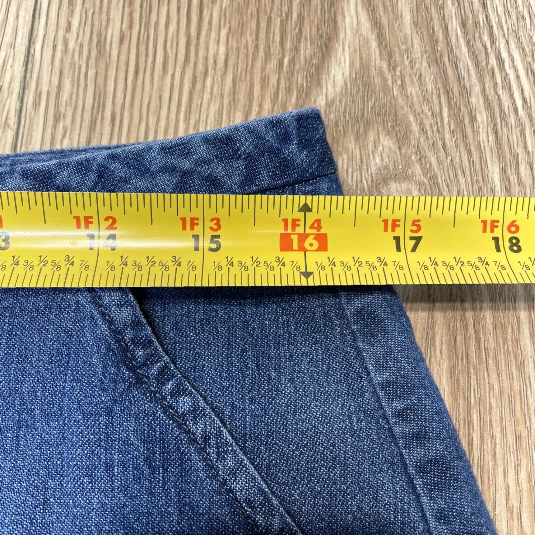 Lands' End Lands' End Denim Skirt Women Size 14 Regular Knee Length Blue Cotton Pockets Straight & Pencil Size 36" / US 14 / IT 50 - 4 Thumbnail