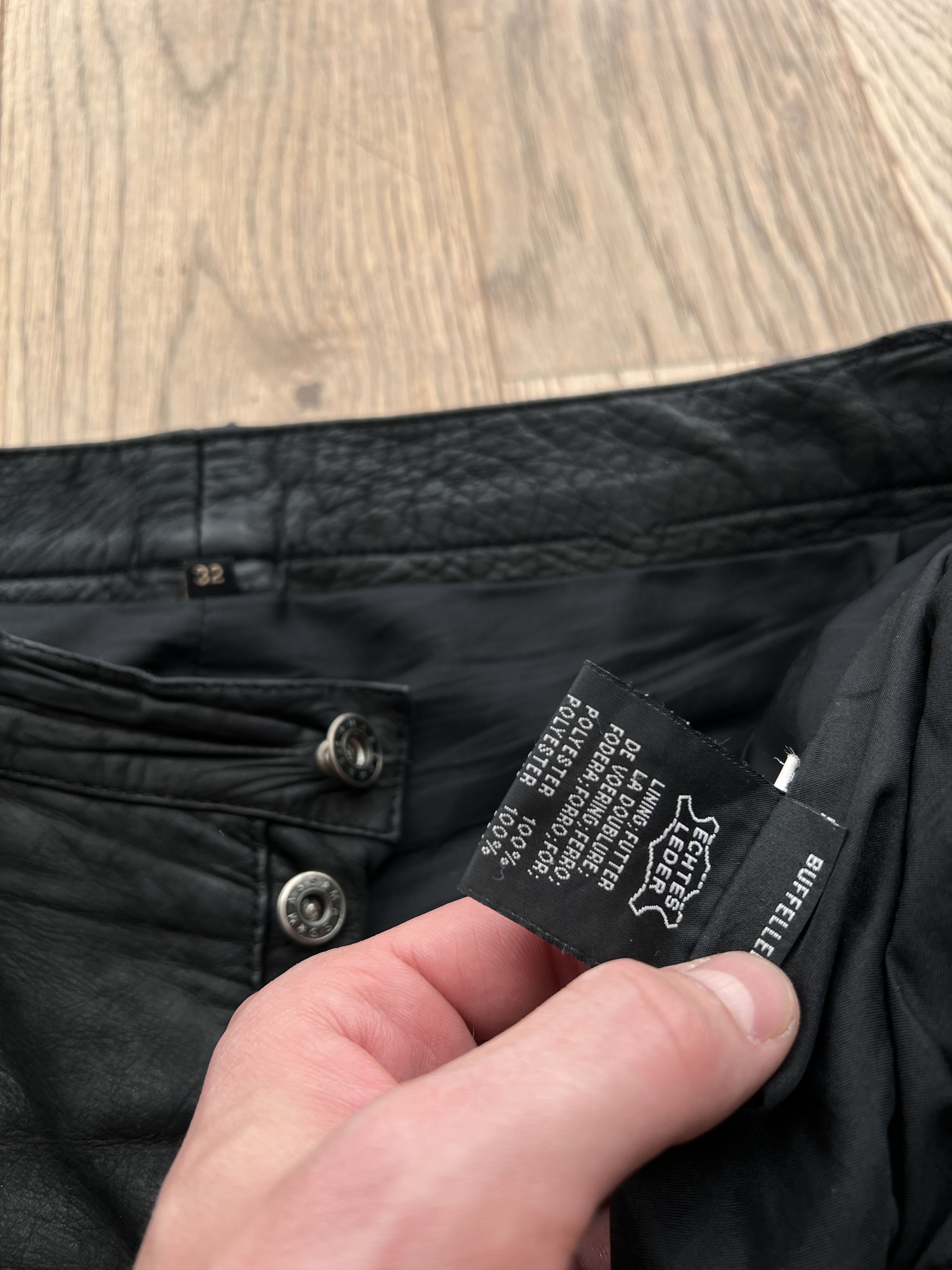 If Six Was Nine Crazy! Vintage real soft leather pants true faded y2k racing Size US 31 - 14 Thumbnail