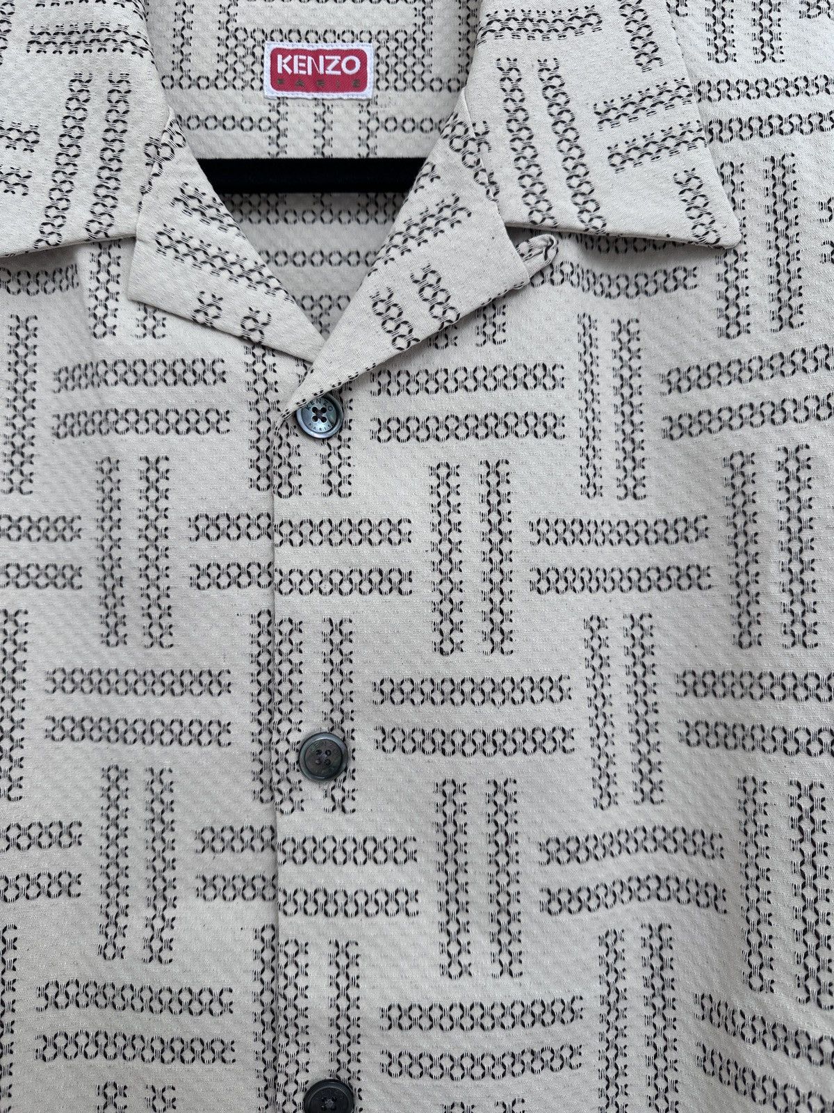 Kenzo KENZO - Textured “weave” short sleeve button down Size US M / EU 48-50 / 2 - 2 Thumbnail