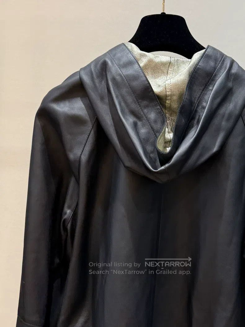 Brunello Cucinelli Brunello Cucinelli Black hooded leather jacket Size XS / US 0-2 / IT 36-38 - 6 Thumbnail