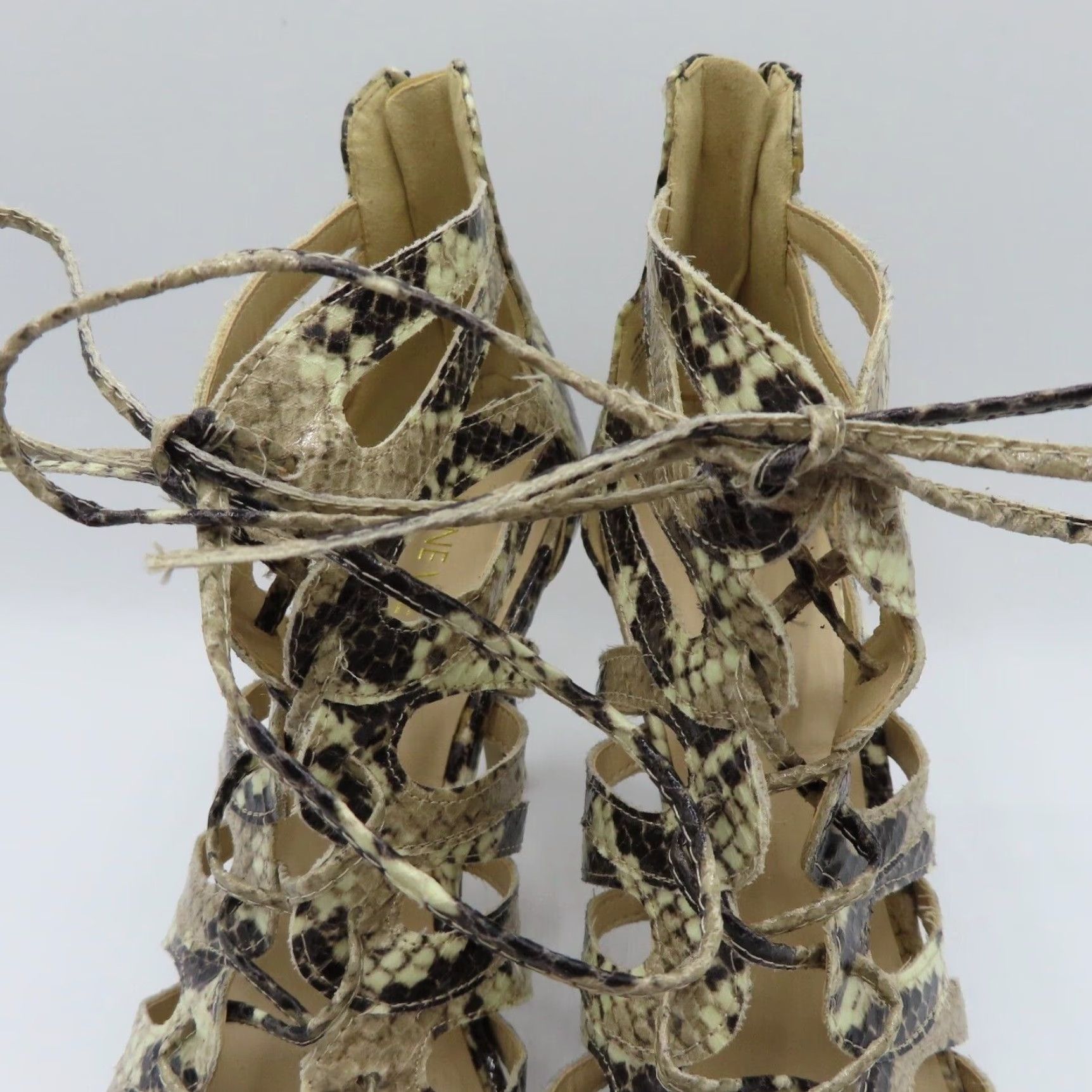Nine West Nine West Women Heels Cage Cut Out Lace Up Ambroseo Snakeskin Print Stiletto Multicolor 8.5 M Party/Cocktail Size US 9 / IT 39 - 3 Thumbnail
