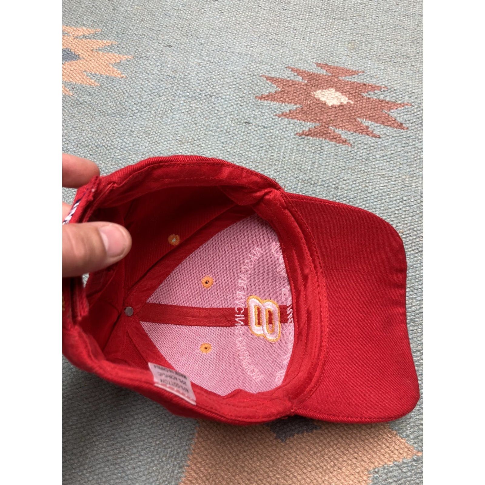 Champion Dale Earnhardt Jr hat flames Y2K NASCAR strapback cap racing Champion EUC Red Adjustable Men Cap Hairstyle? Size ONE SIZE - 6 Thumbnail