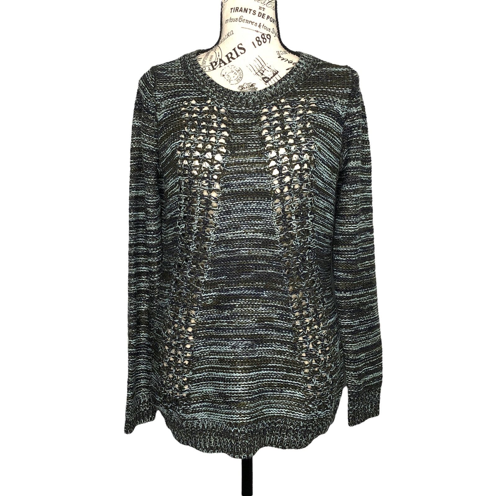 Other Varied Texture Loose Open Knit Panel Crew Neck Sweater Size S / US 4 / IT 40 - 1 Thumbnail