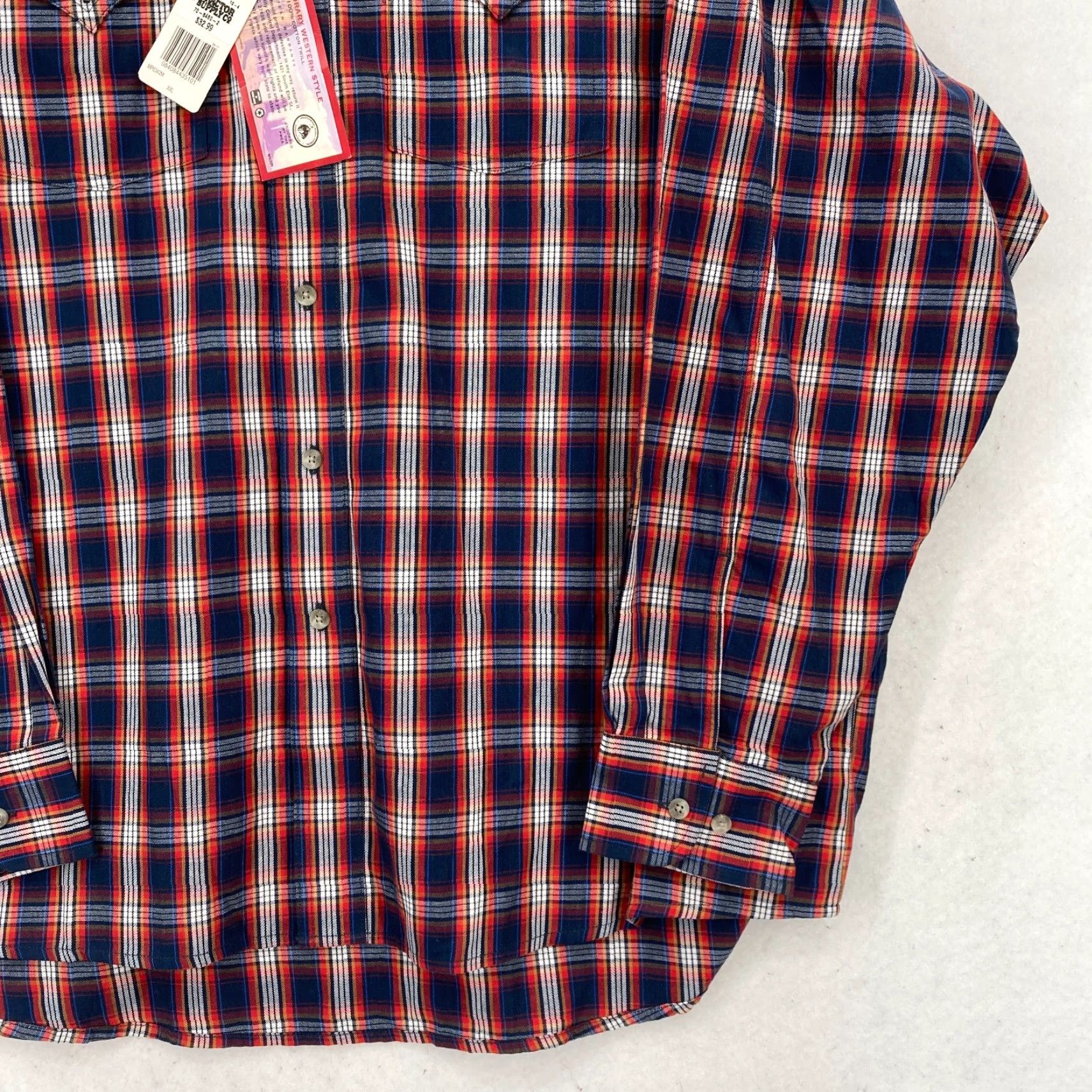 Wrangler Wrangler Button Down Western Shirt Mens 2XL Red Plaid Cowboy Rodeo NWT Size US XXL / EU 58 / 5 - 3 Thumbnail