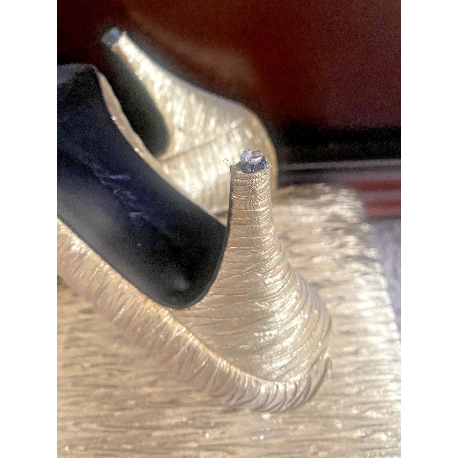 Imperious Vintage Impo Gold Heels sz 5.5 with matching box and bows Size US 5.5 / IT 35.5 - 3 Thumbnail