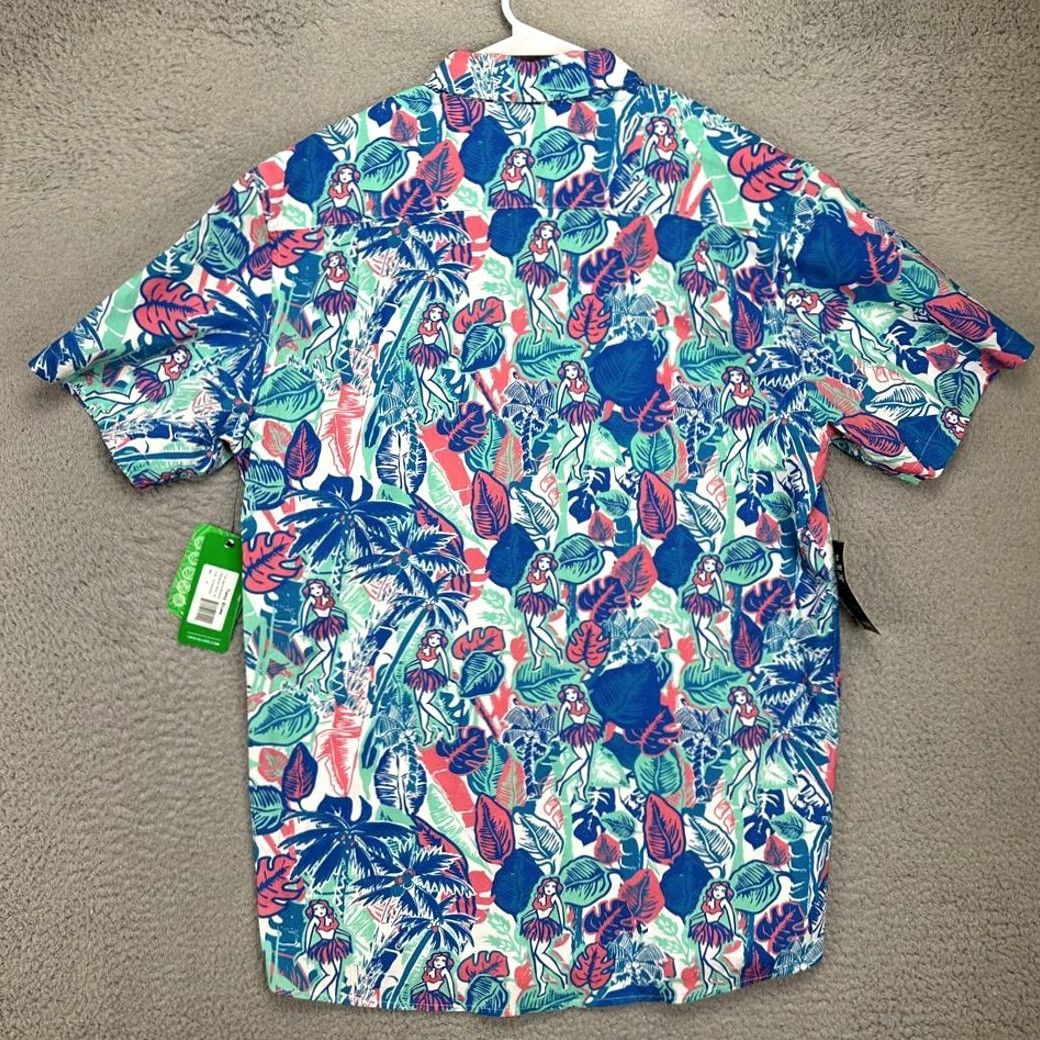 Vintage Tipsy Elves Island Breeze Hawaiian Shirt Adult XL Blue Mens Preppy Geometric Button-Up Short Sleeve Breathable Crowned by: Tipsy Elves Island Breeze Size US XL / EU 56 / 4 - 3 Thumbnail