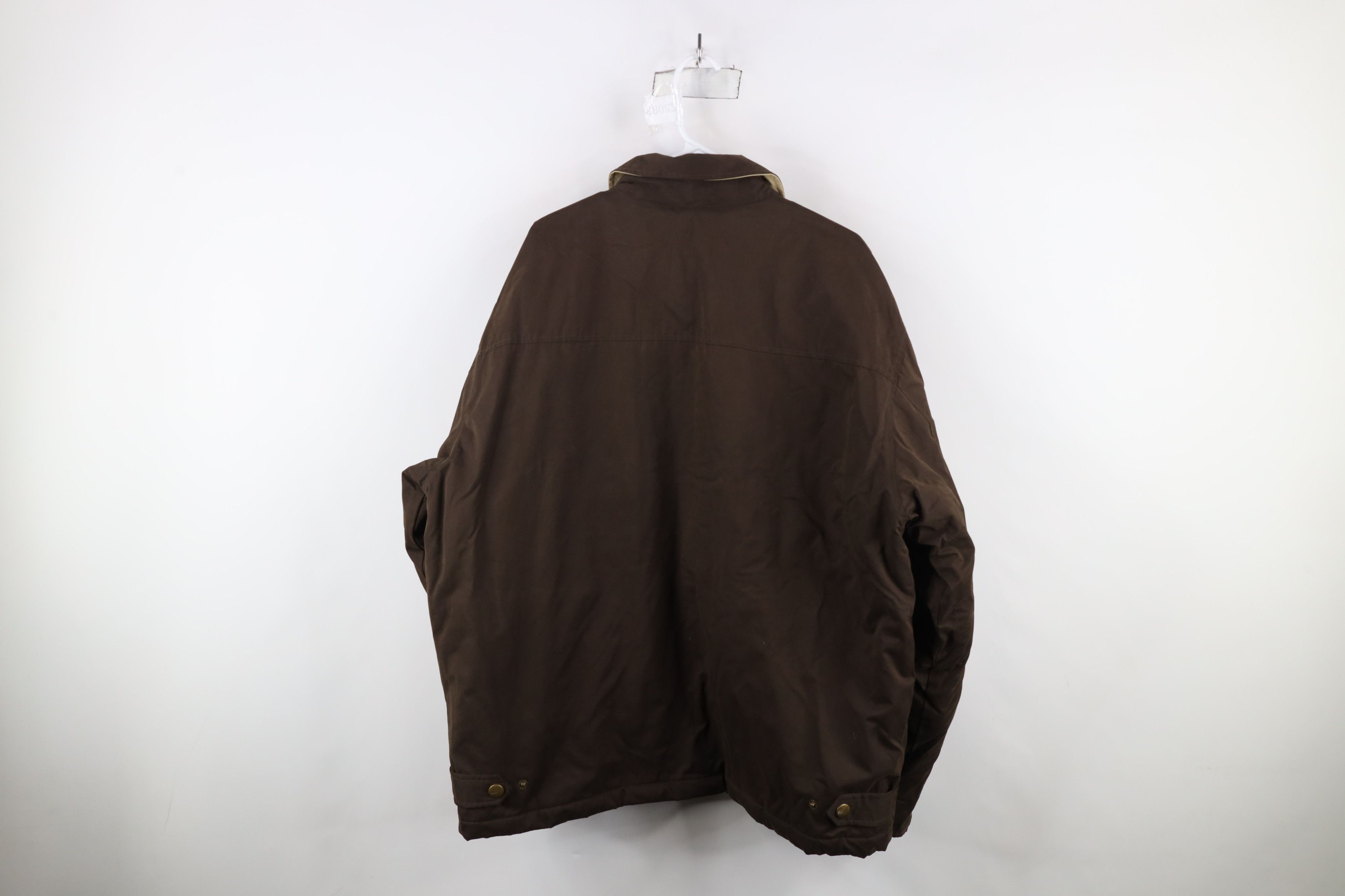 Vintage Vintage 90s Streetwear Lined Full Zip Collared Jacket Brown Size US XL / EU 56 / 4 - 14 Thumbnail
