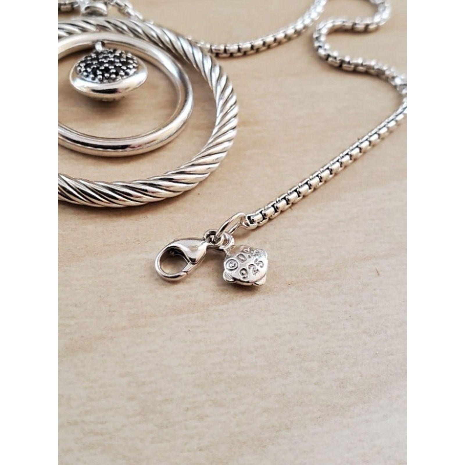 David Yurman David Yurman Black Diamonds Sterling Silver Necklace 925 Size ONE SIZE - 7 Thumbnail