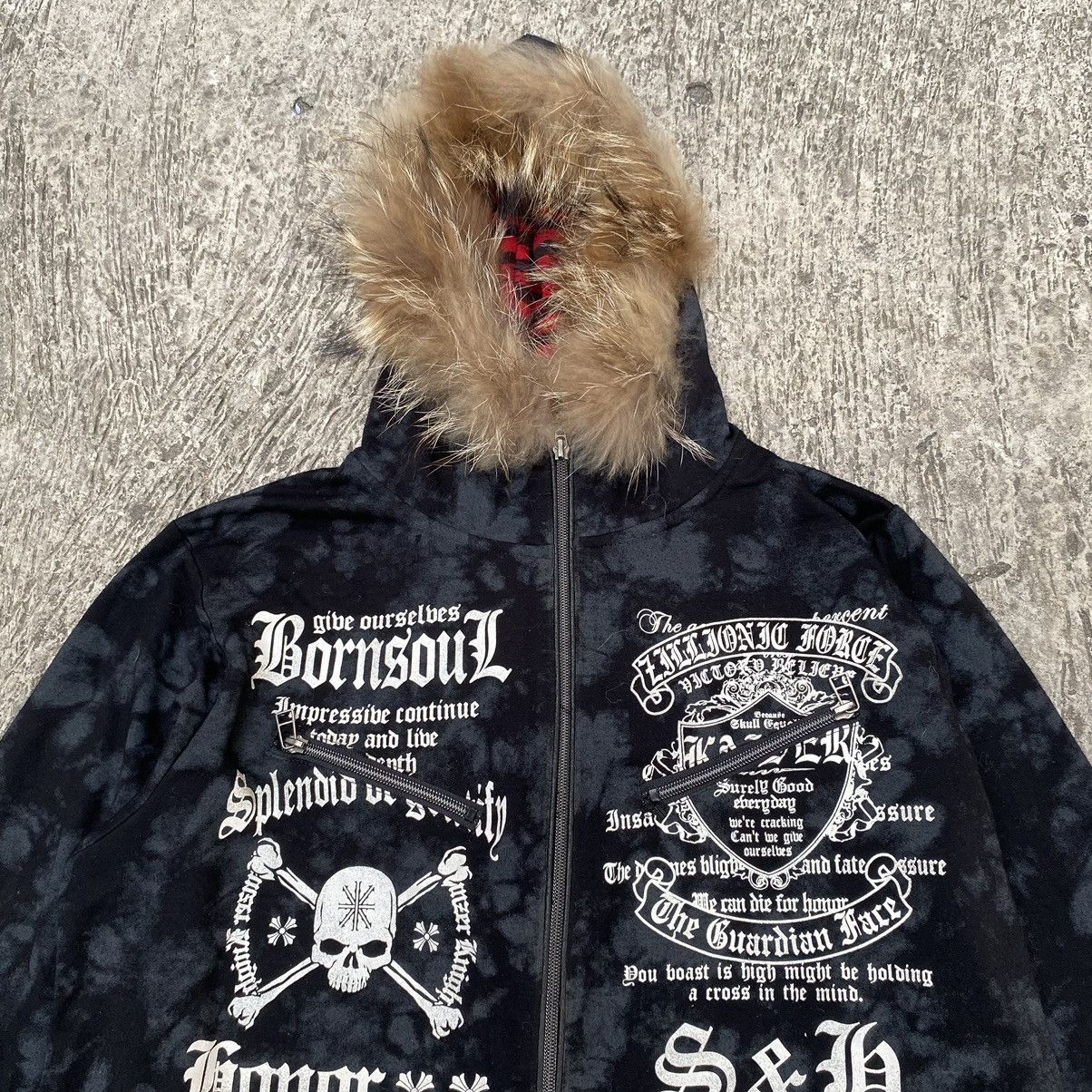 If Six Was Nine × Japanese Brand × Le Grande Bleu (L.G.B.) Y2k poem style LGB zip fur hoodie Size US M / EU 48-50 / 2 - 2 Thumbnail