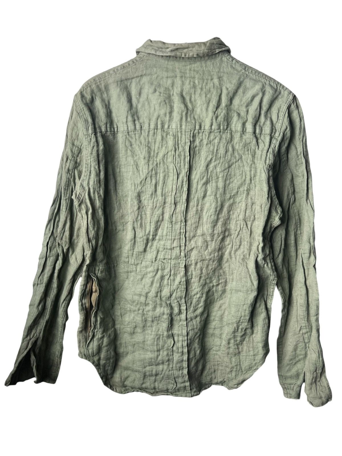 Christophe Lemaire AW 2000 Archive Christophe Lemaire Crinkled Green Shirt Size US M / EU 48-50 / 2 - 2 Thumbnail