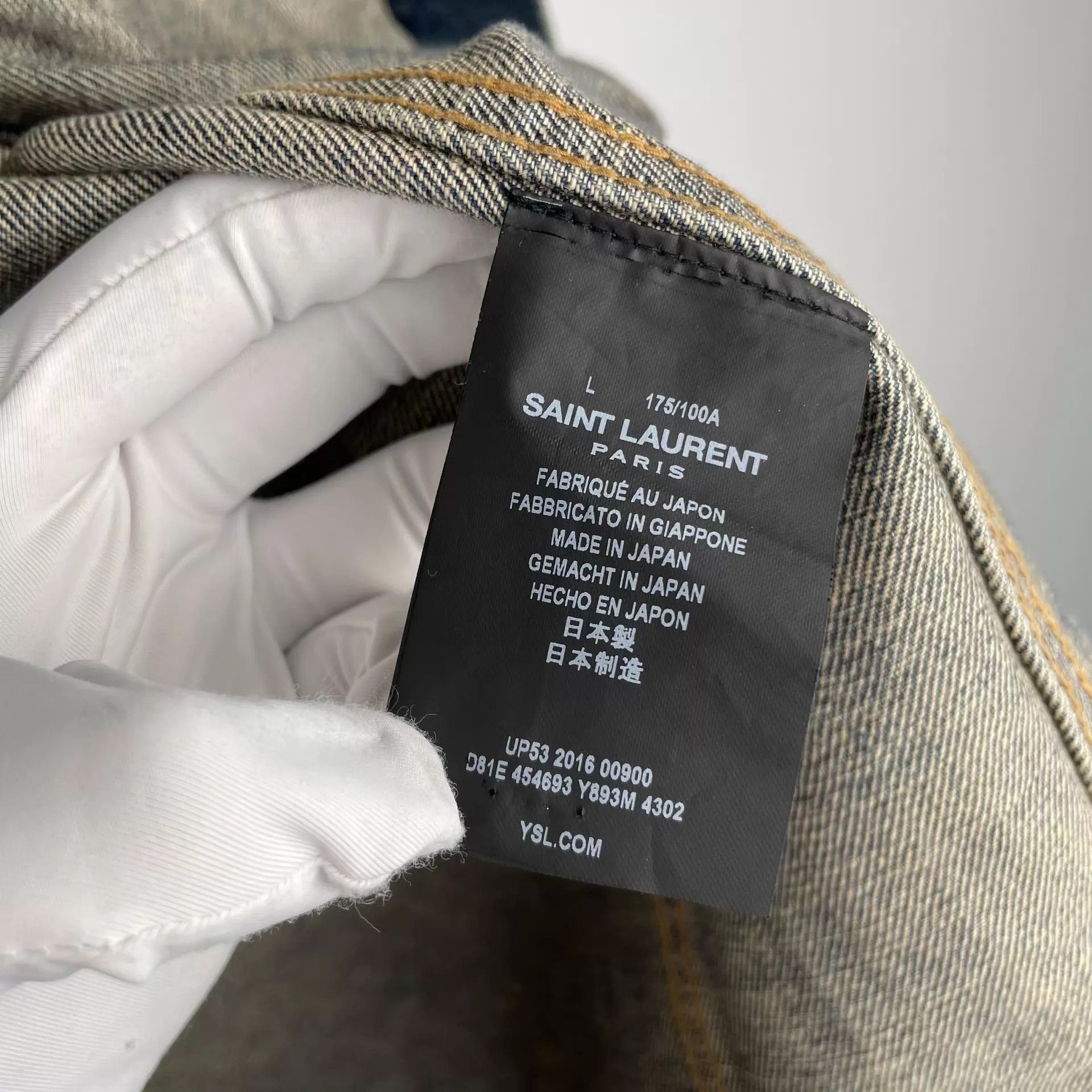 Yves Saint Laurent YSL Rainbow Shark Denim Jacket L Size US L / EU 52-54 / 3 - 4 Thumbnail