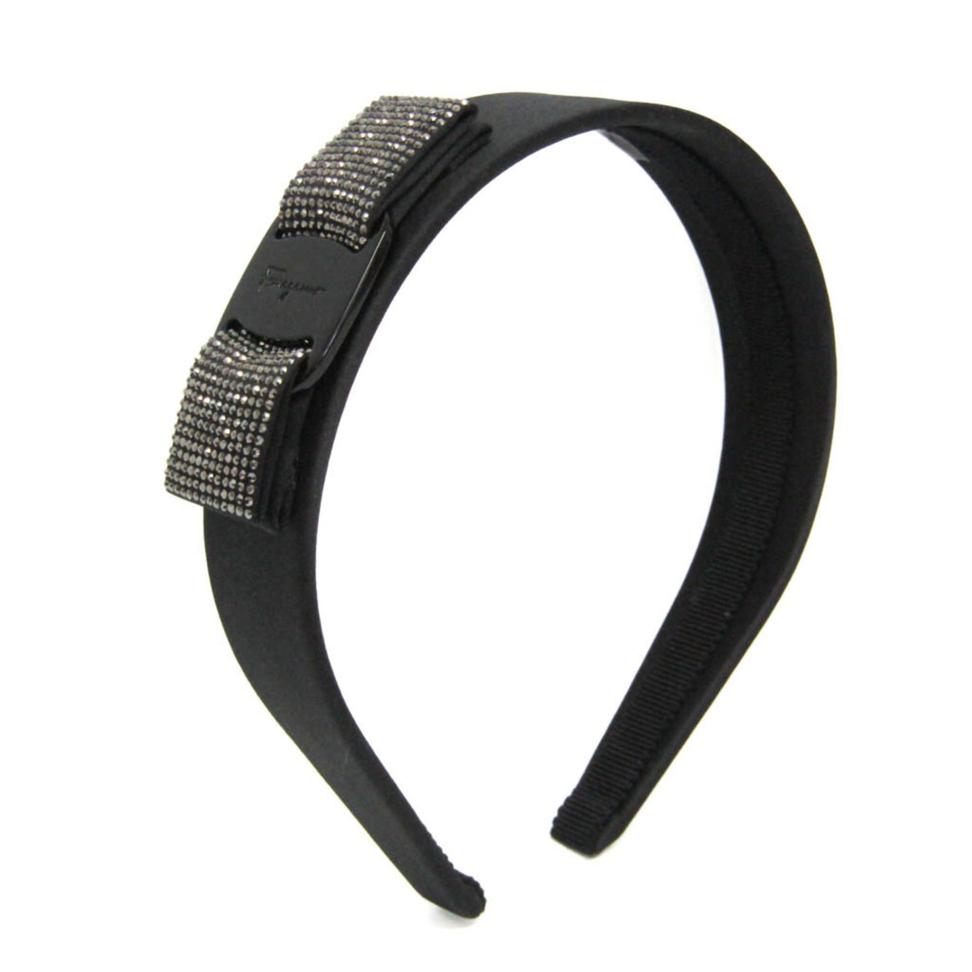 Salvatore Ferragamo Salvatore Ferragamo Vara Rhinestone Metal,Satin Women's Alice Band Black Size ONE SIZE - 1 Thumbnail