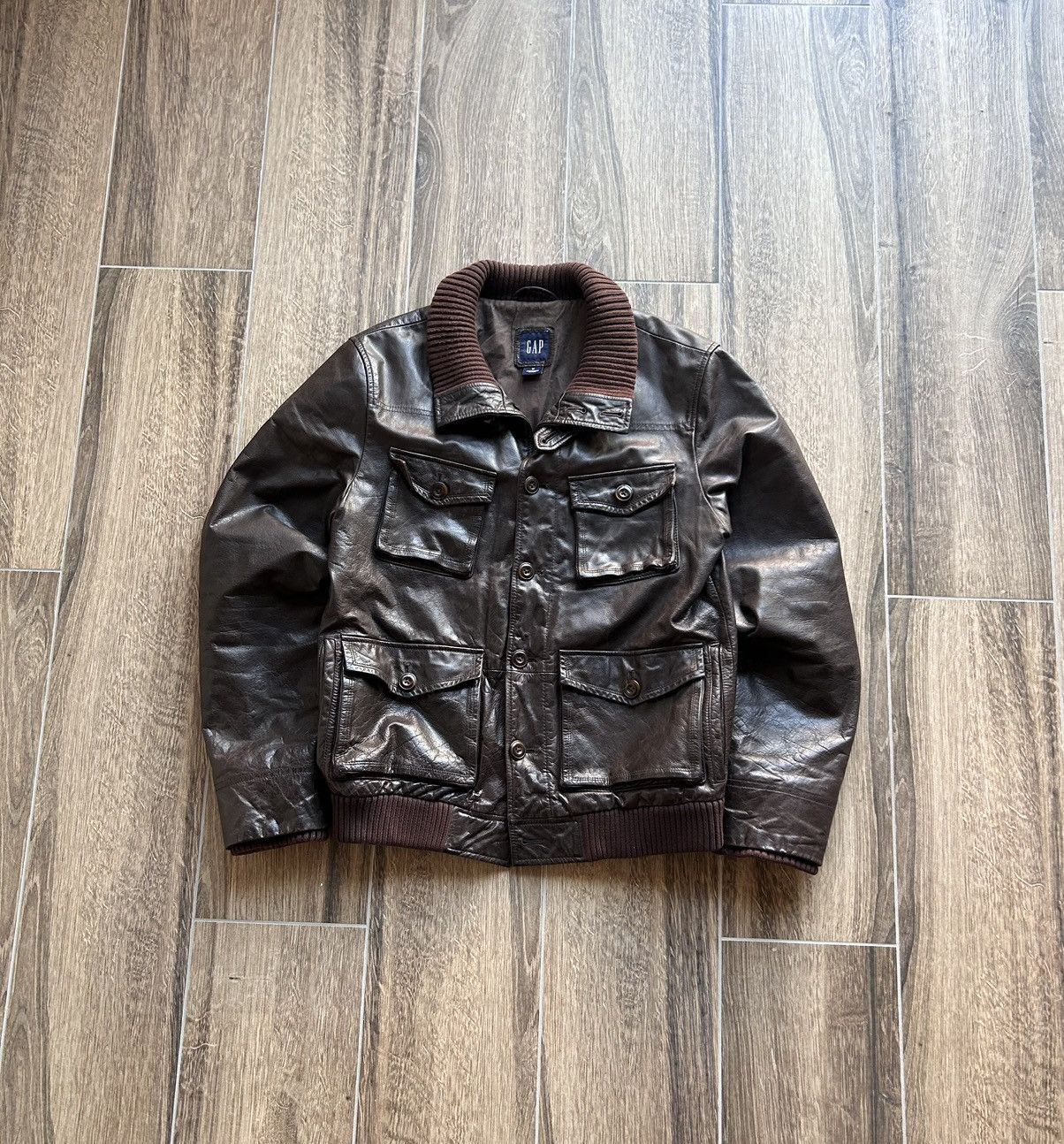 Vintage gap hotsell leather jacket