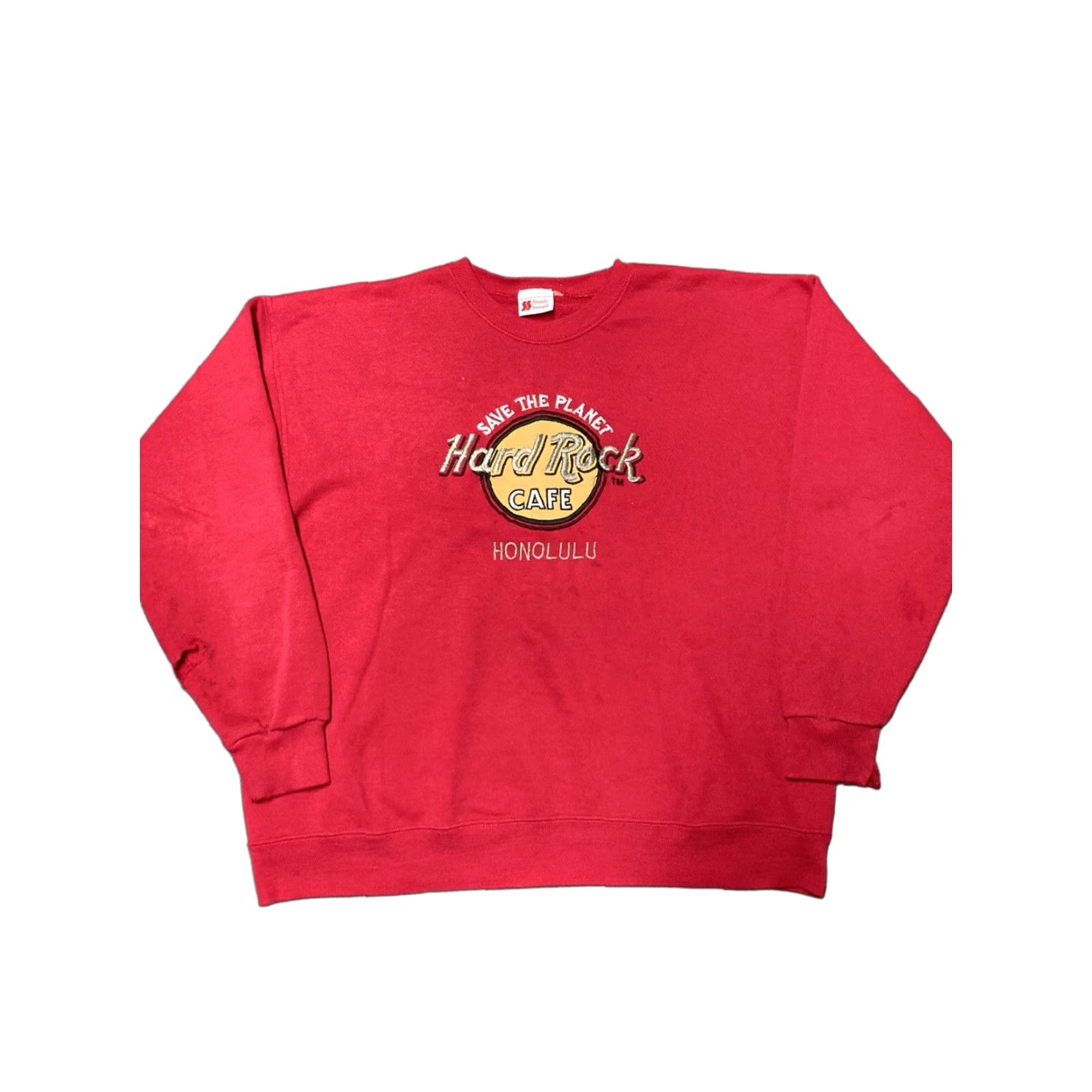 Vintage VINTAGE Hard Rock Cafe sweatshirt Shirt Mens XL Red 90s Honolulu Hawaii USA made Pullover Size US XL / EU 56 / 4 - 1 Thumbnail