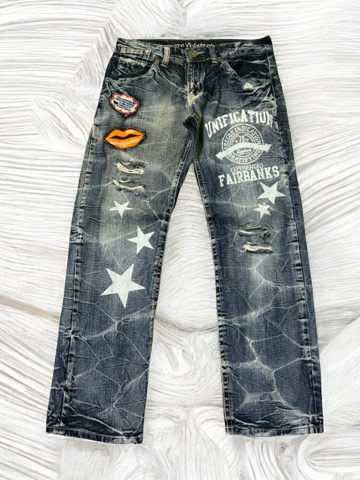 Japanese Brand Patches Printed Orignal Jeans Hysteric Glamour Style Denim Size US 32 / EU 48 - 1 Thumbnail