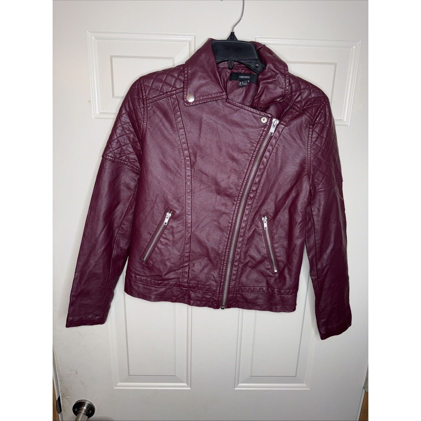 Forever 21 Forever 21 Leather Motorcycle Jacket Women’s Small Bomber Size S / US 4 / IT 40 - 1 Thumbnail