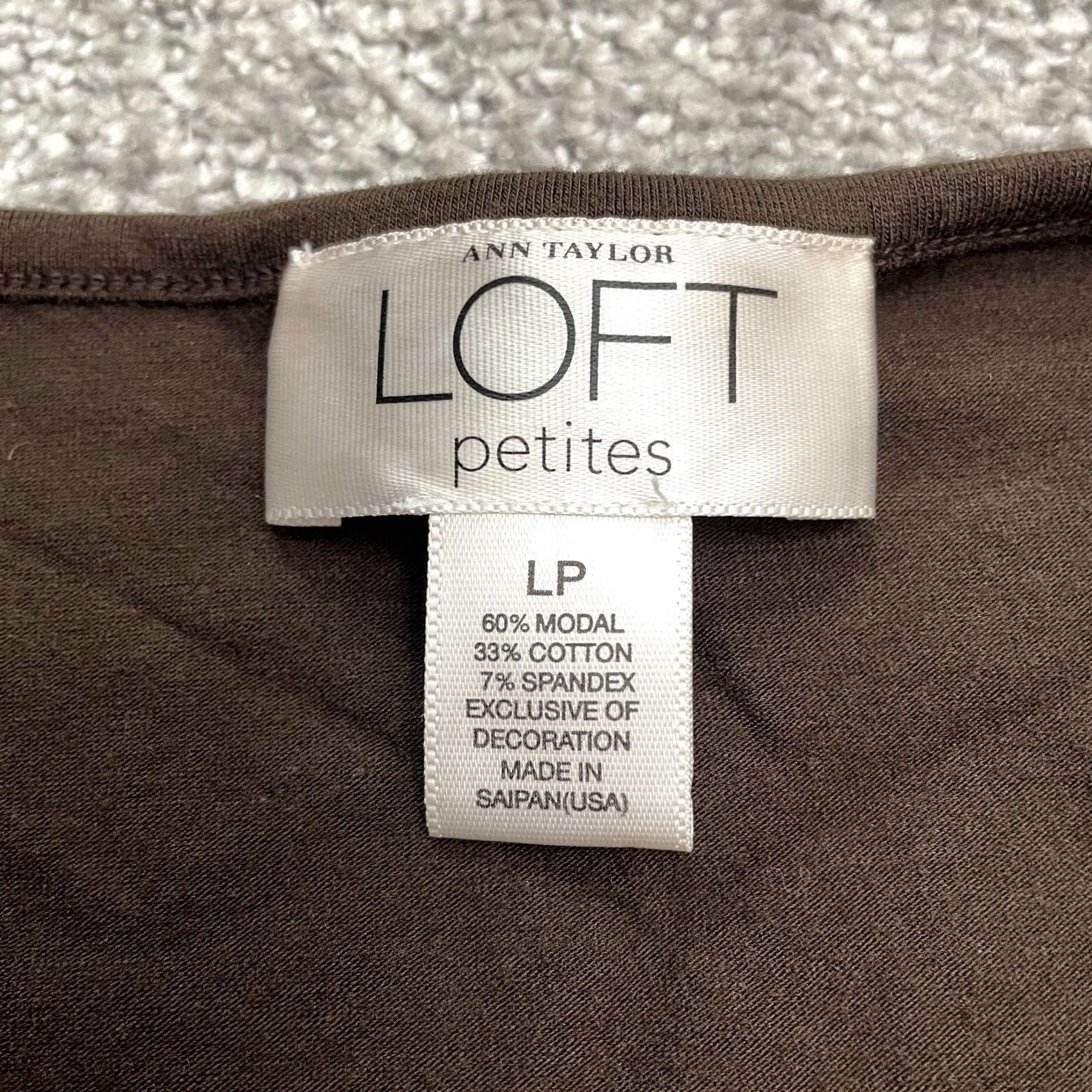 Loft Loft Ann Taylor Blouse Womens LP Brown Embroidered Pleated Tuni Casual Petite Size L / US 10 / IT 46 - 4 Thumbnail