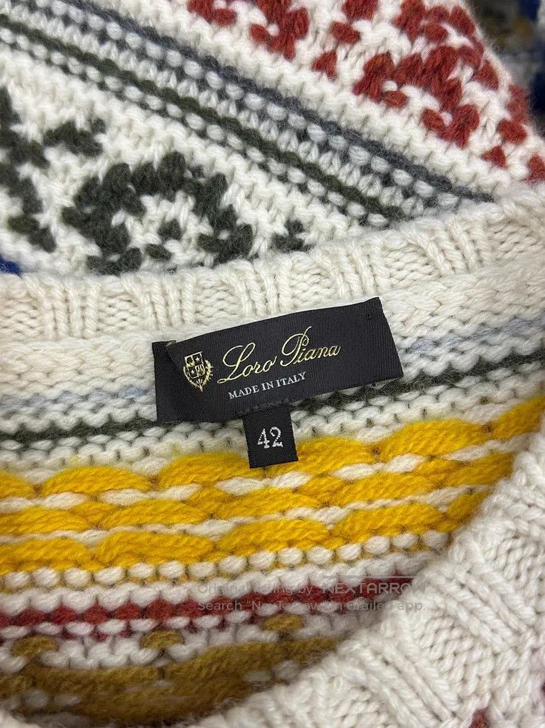 Loro Piana Loro Piana Holiday Series Colorful Printed Cashmere Sweate Size S / US 4 / IT 40 - 4 Thumbnail