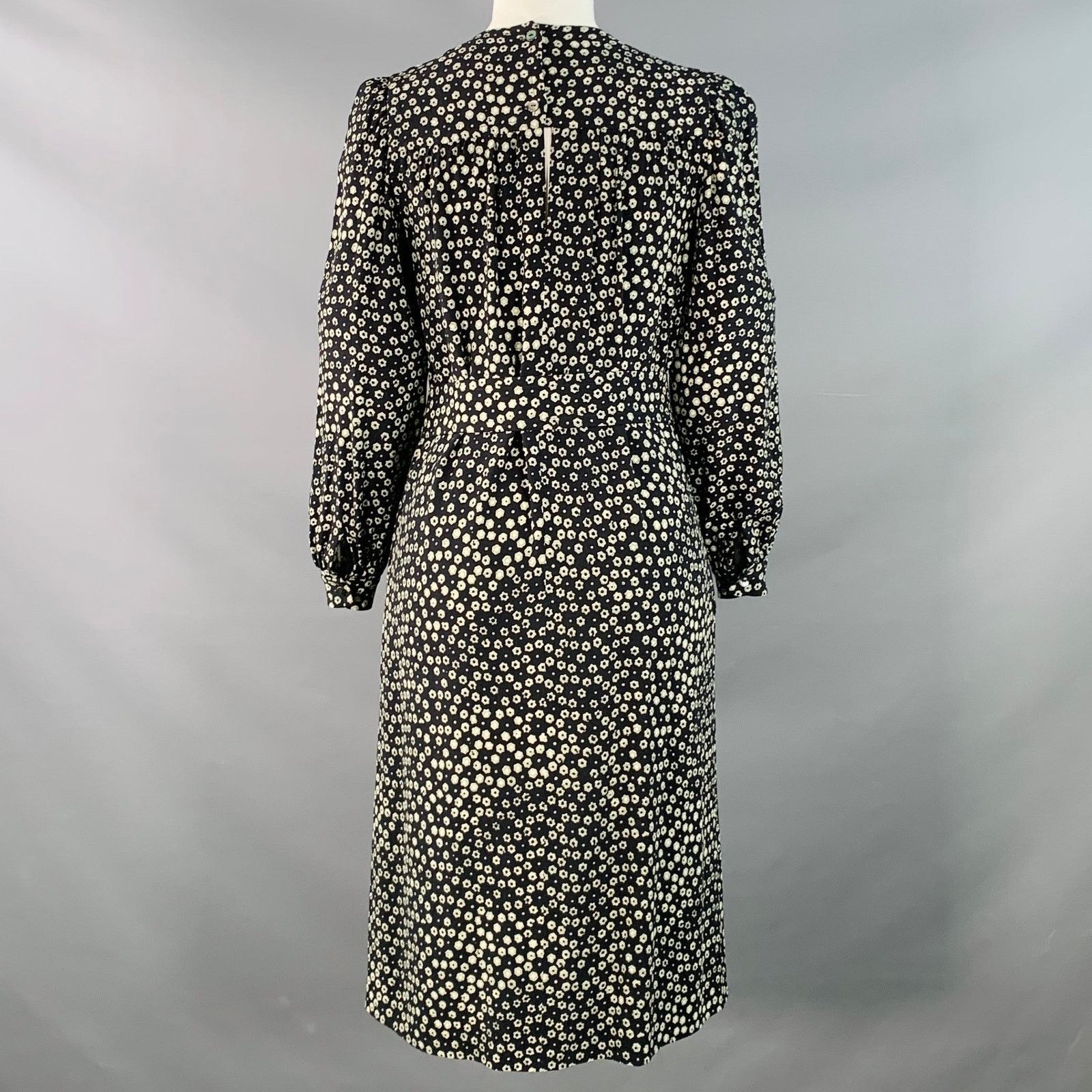 A.P.C. A.P.C. Viscose Floral Long Sleeve Belted Knee Length Dress Size XS / US 0-2 / IT 36-38 - 3 Thumbnail