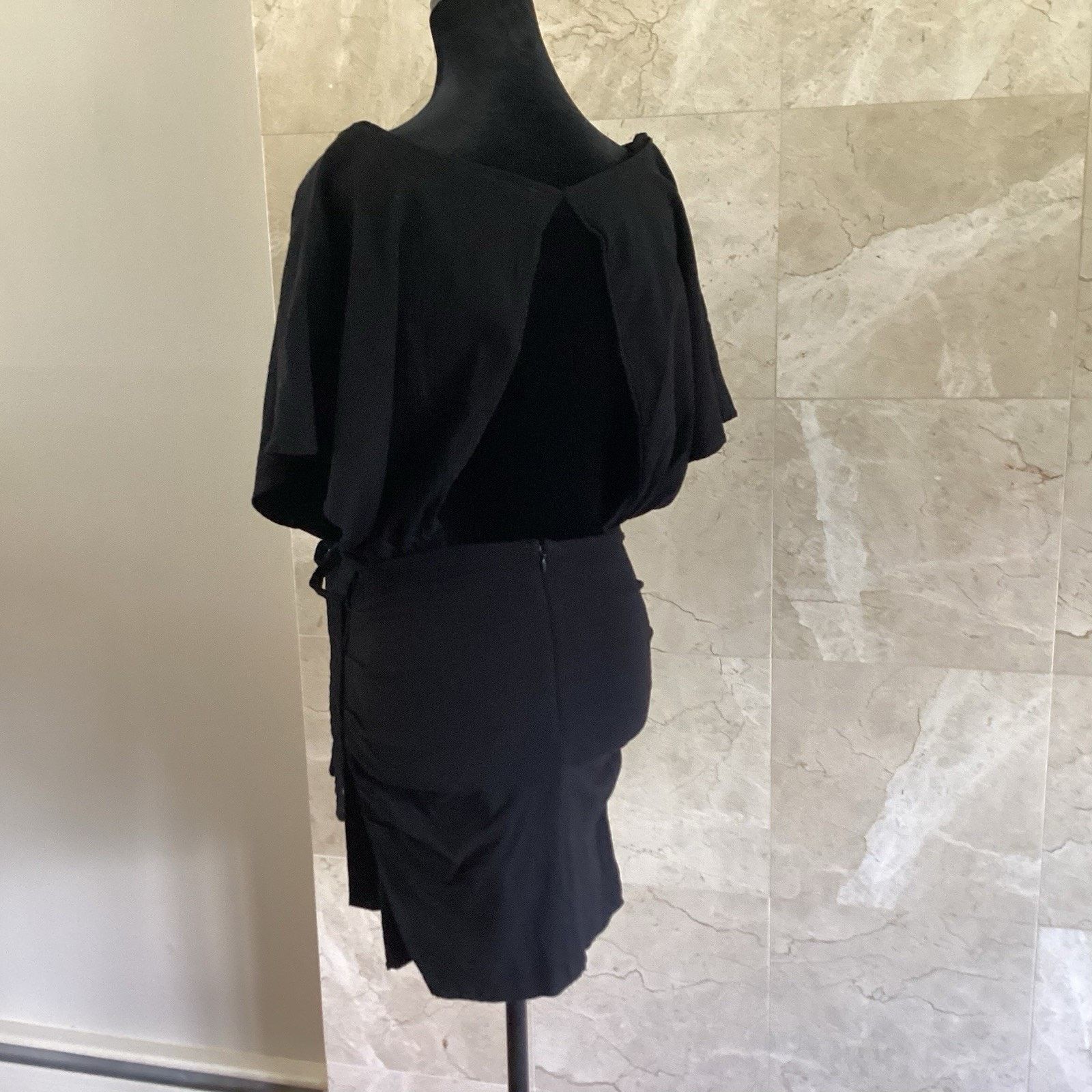Free People Free People Black Body Con Wrap Mini Dress, Med Draped Party Size M / US 6-8 / IT 42-44 - 7 Thumbnail