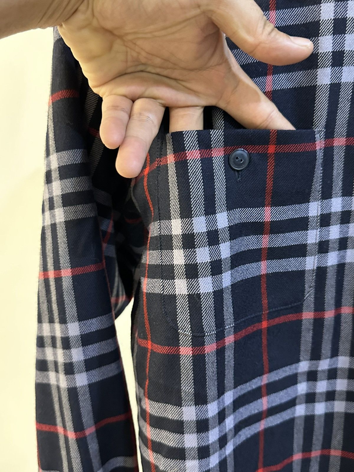 Burberry × Vintage 1990-Vintage Burberry Novacheck Padded Shoulder Button Up Size US M / EU 48-50 / 2 - 8 Thumbnail