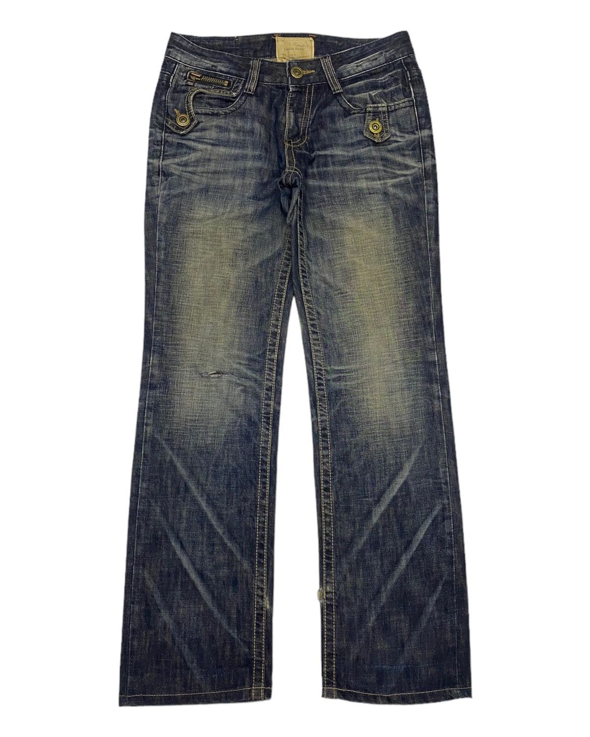 Hysteric Glamour FLARE JEANS LOLITA WASHED DISTRESSED DENIM JEANS Size US 32 / EU 48 - 2 Thumbnail